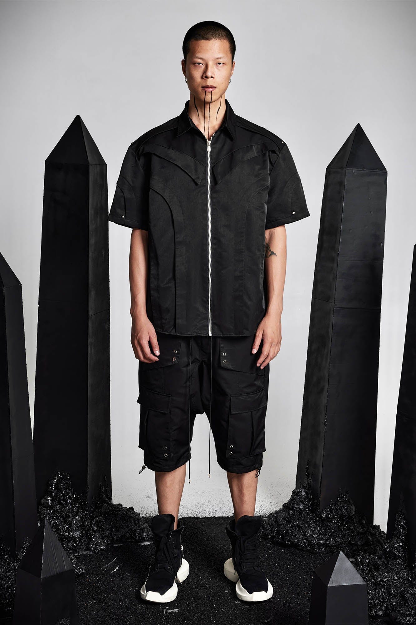 SSIN7 Multi-Pocket Satin Drawstring Shorts, premium urban and streetwear designers apparel on PROJECTISR.com, SSIN7