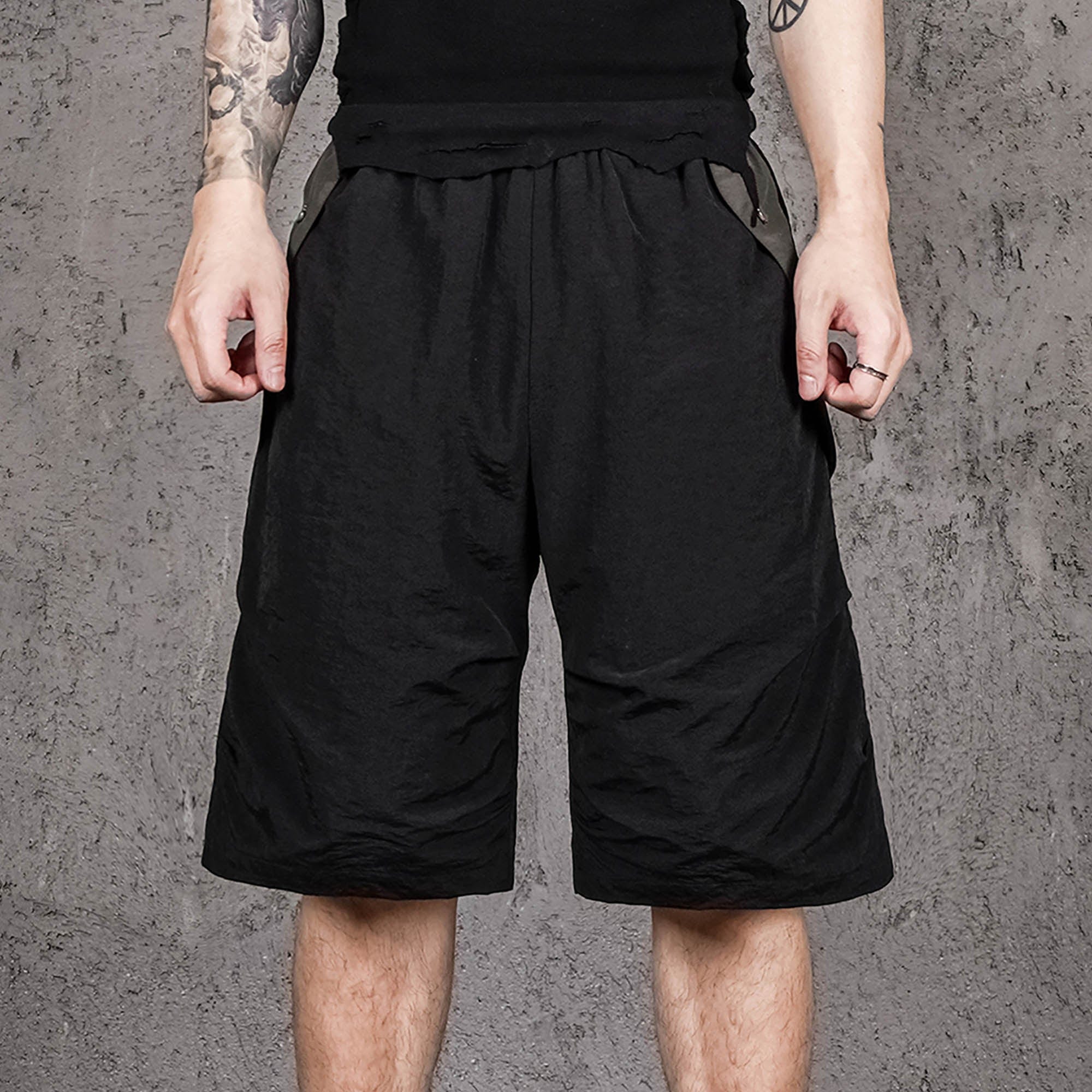 UNDERWATER Dull Leaf Mesh Spliced Shots, premium urban and streetwear designers apparel on PROJECTISR.com, UNDERWATER