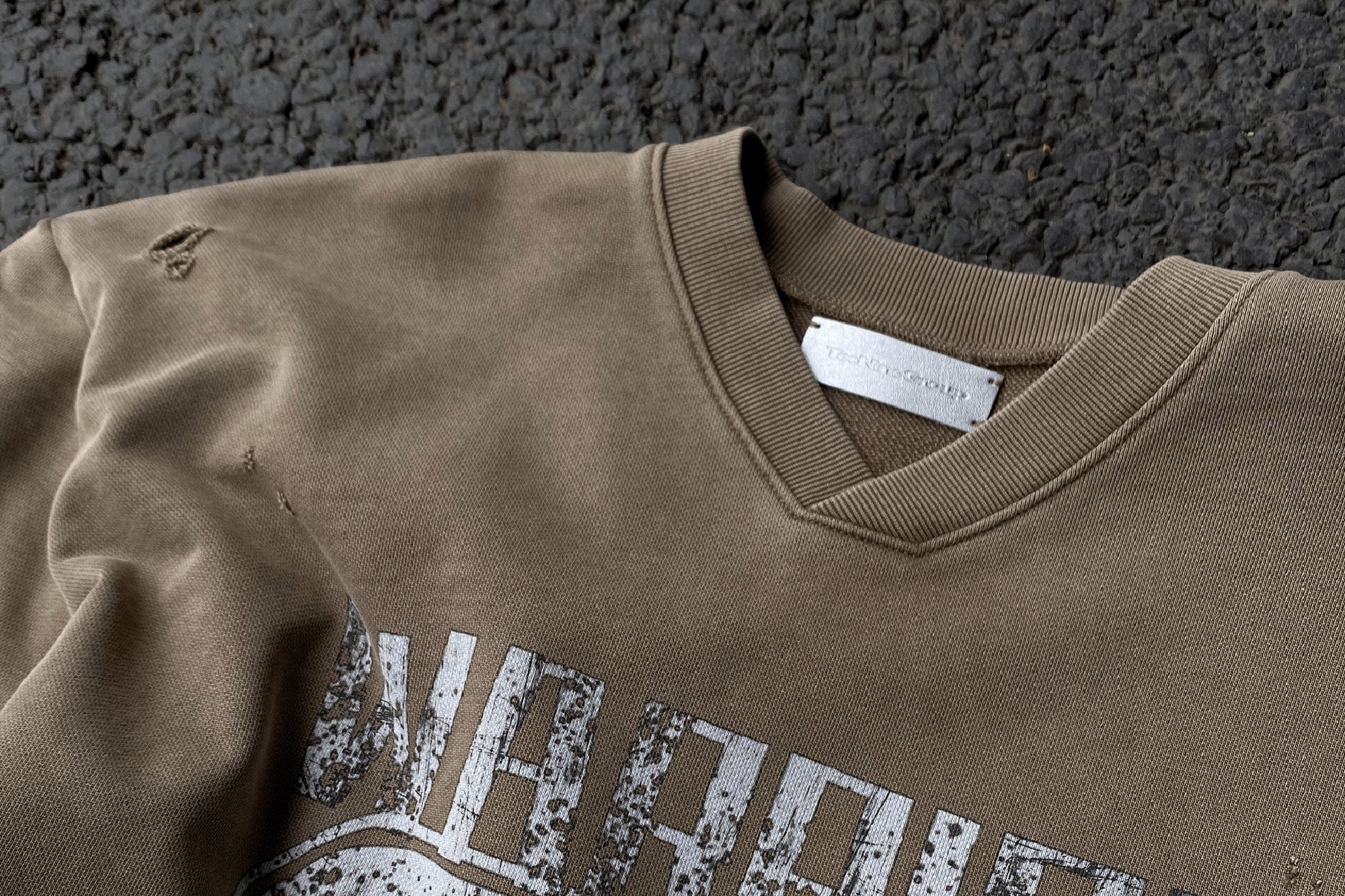 TECNINEGROUP No.09 Distressed Layered Long-Sleeve Tee, premium urban and streetwear designers apparel on PROJECTISR.com, TECNINEGROUP