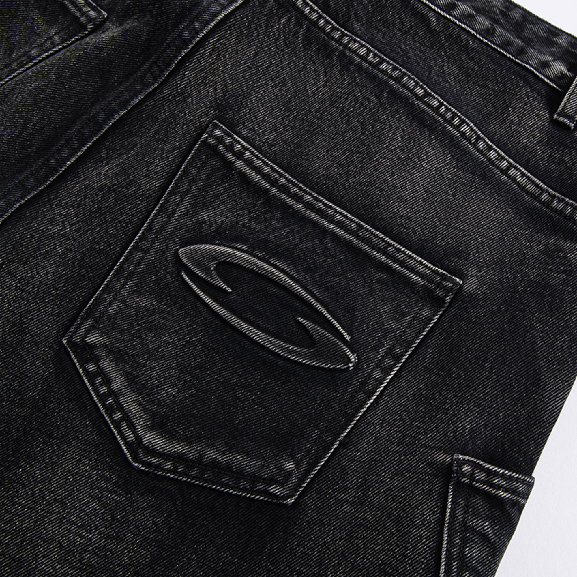 F2CE Washed Deconstructed Oversized Denim Cargo Pants