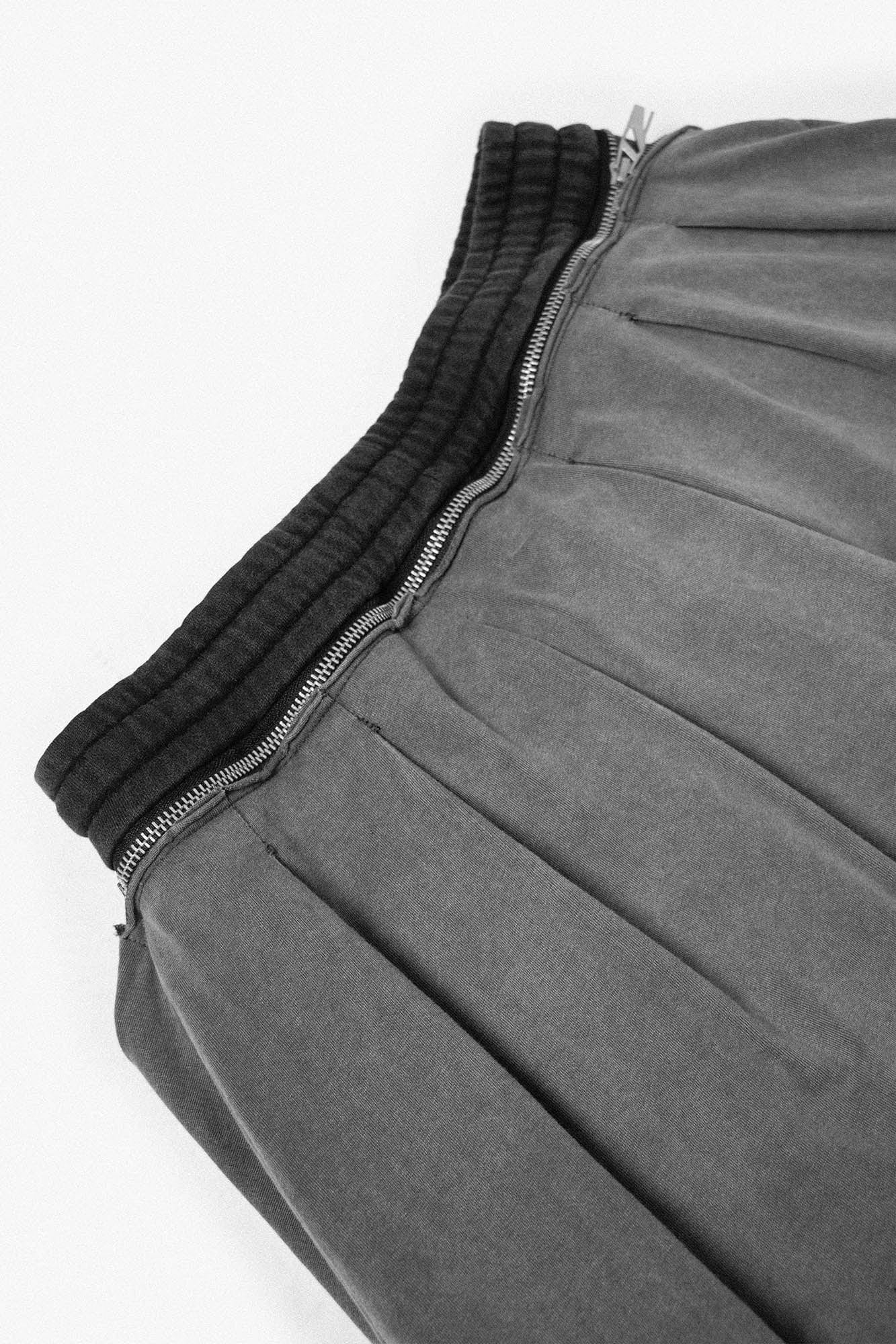 RELABEL Detachable Back Flap Draped Balloon Pants Gray, premium urban and streetwear designers apparel on PROJECTISR.com, RELABEL