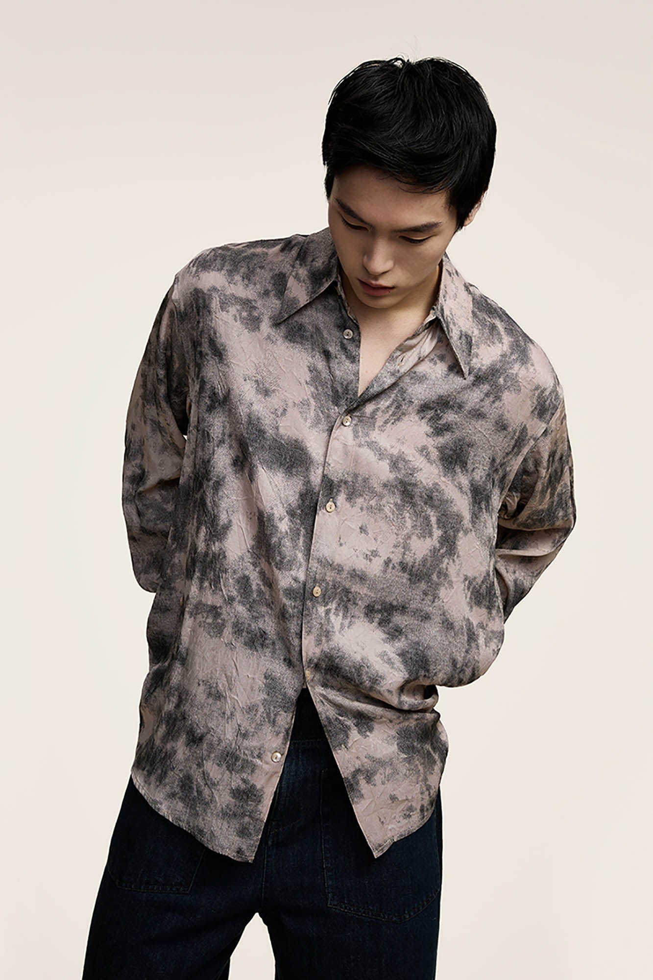 OPICLOTH Twist-Front Tie-Dye Shirt, premium urban and streetwear designers apparel on PROJECTISR.com, OPICLOTH