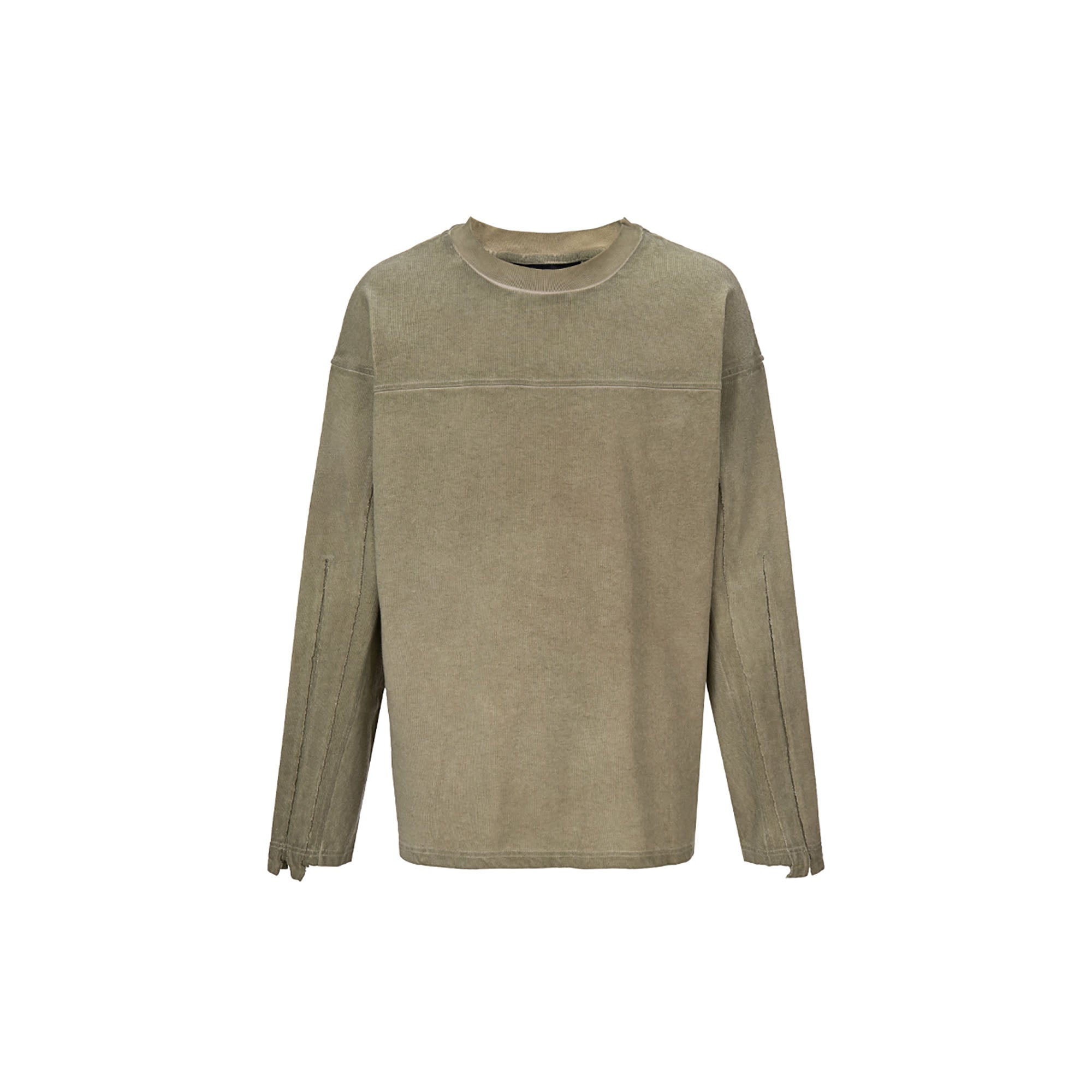 F2CE Distressed Panel-Stitched Long-Sleeve Tee