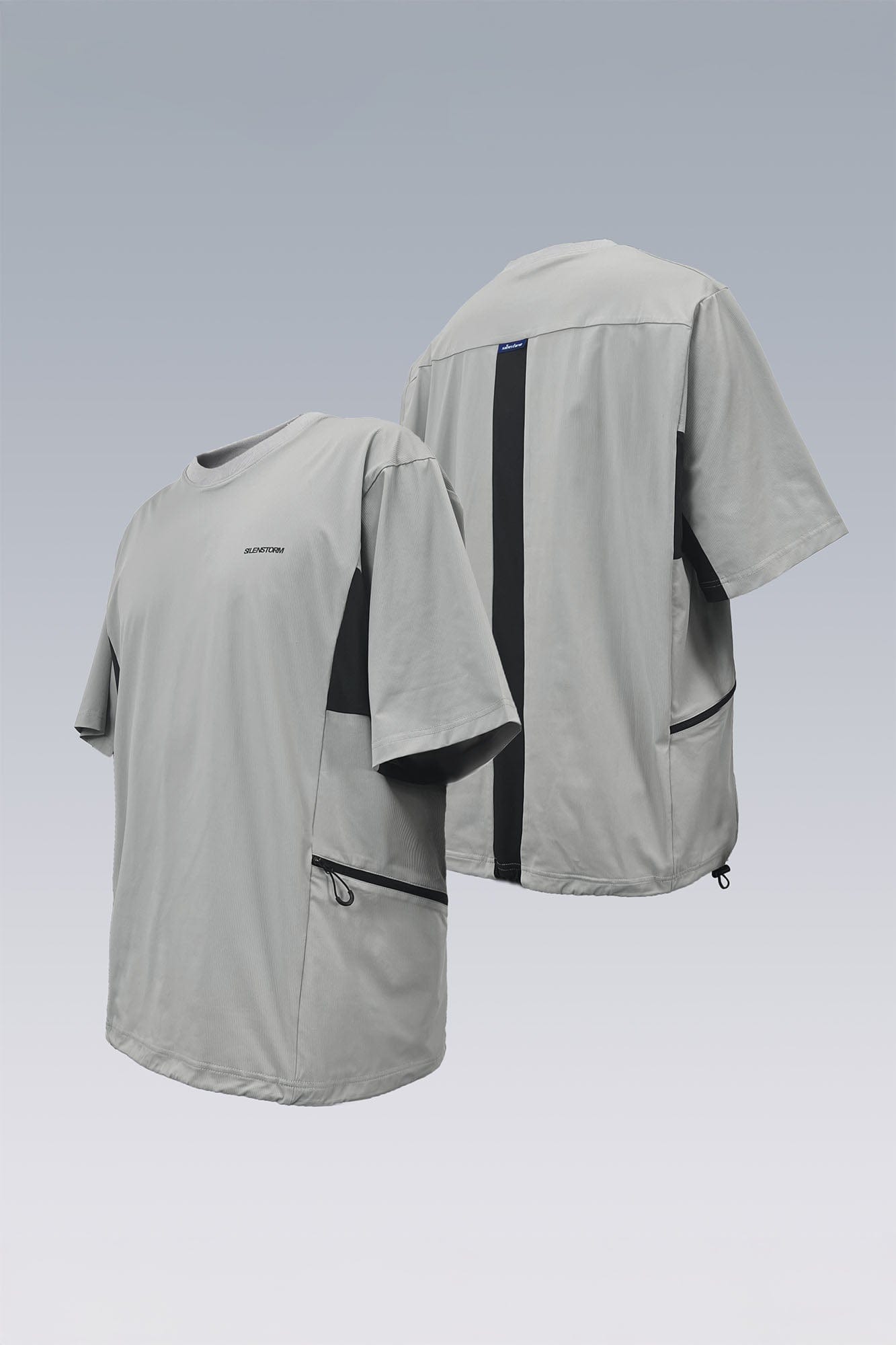 SILENSTORM Tech Panel Drawstring-Hem Quick-Dry T-Shirt, premium urban and streetwear designers apparel on PROJECTISR.com, SILENSTORM