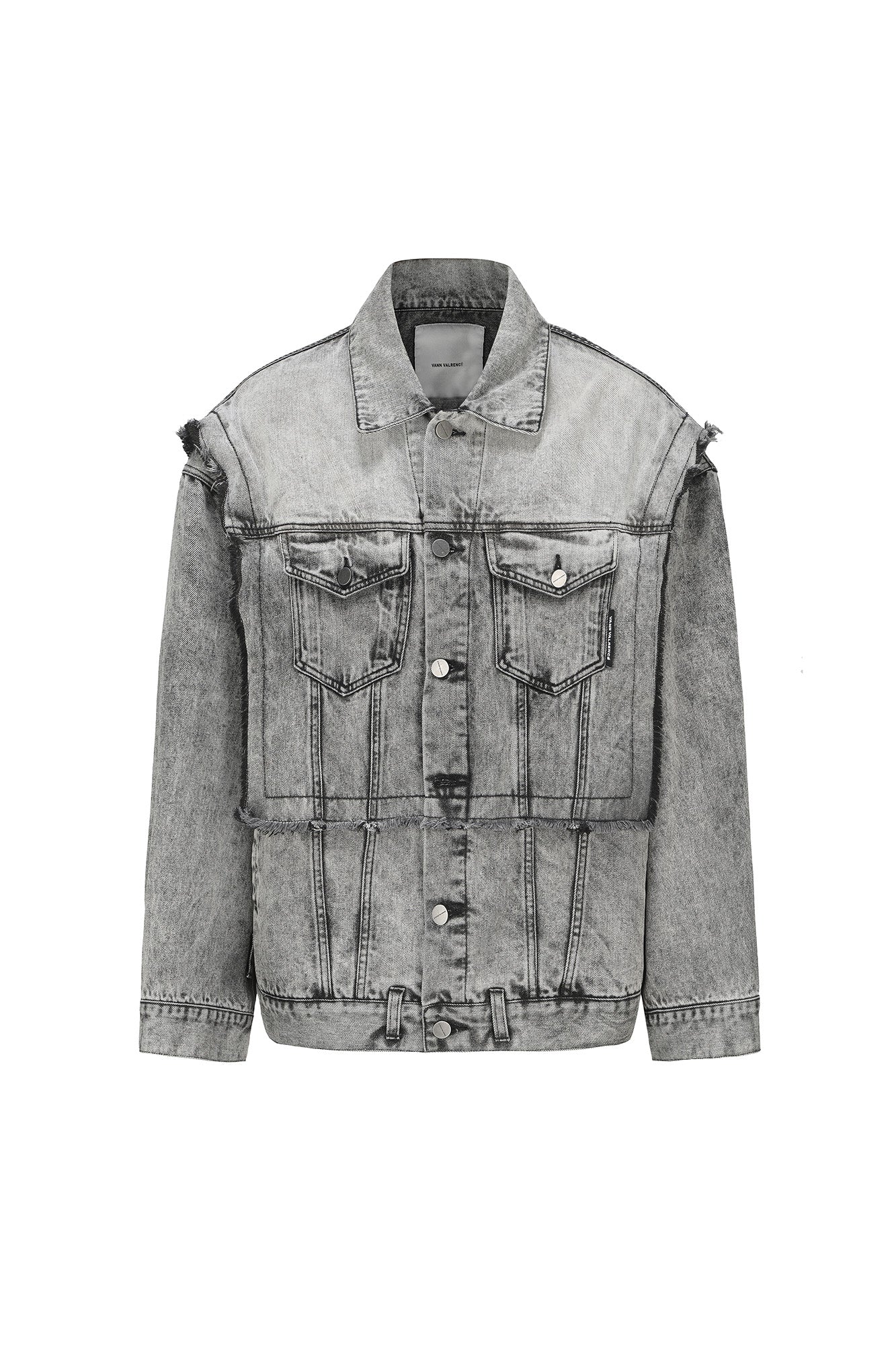 VANN VALRENCE Structural Panel Acid-Washed Oversized Denim Jacket, premium urban and streetwear designers apparel on PROJECTISR.com, VANN VALRENCE