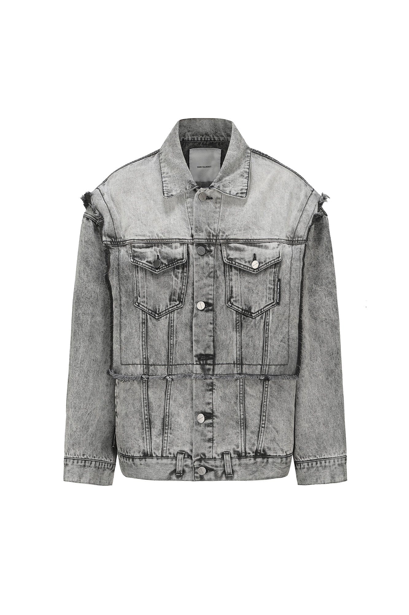 VANN VALRENCE Structural Panel Acid-Washed Oversized Denim Jacket, premium urban and streetwear designers apparel on PROJECTISR.com, VANN VALRENCE