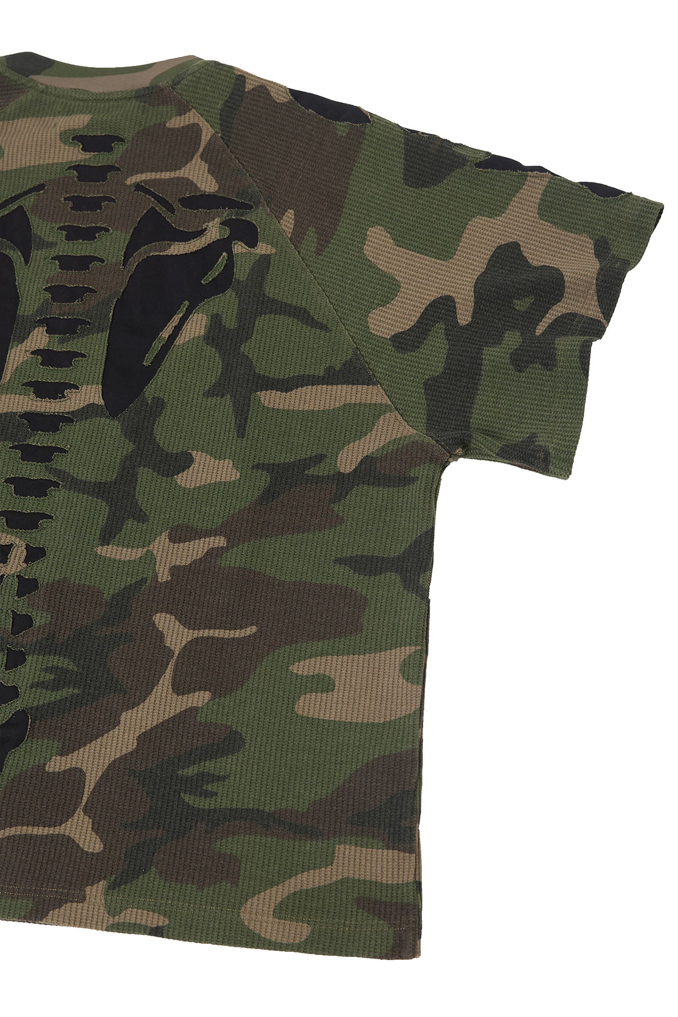 RELABEL Camo Detachable Hood Skeleton Graphic Tee