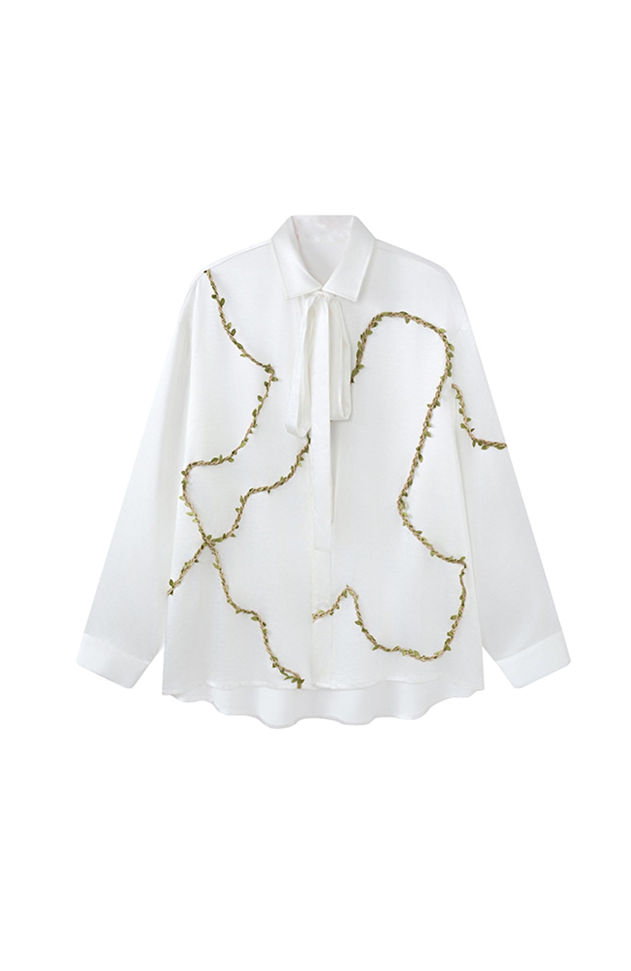 JIECHI Asym Vine Embellished Shirt