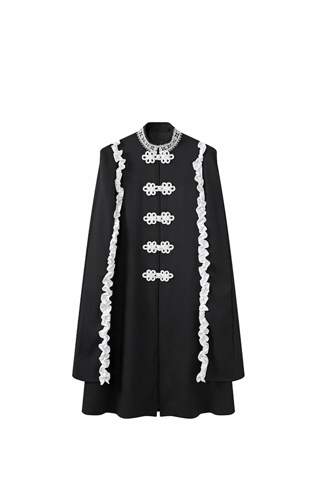 JIECHI Knot Button Draped Cloak Blazer