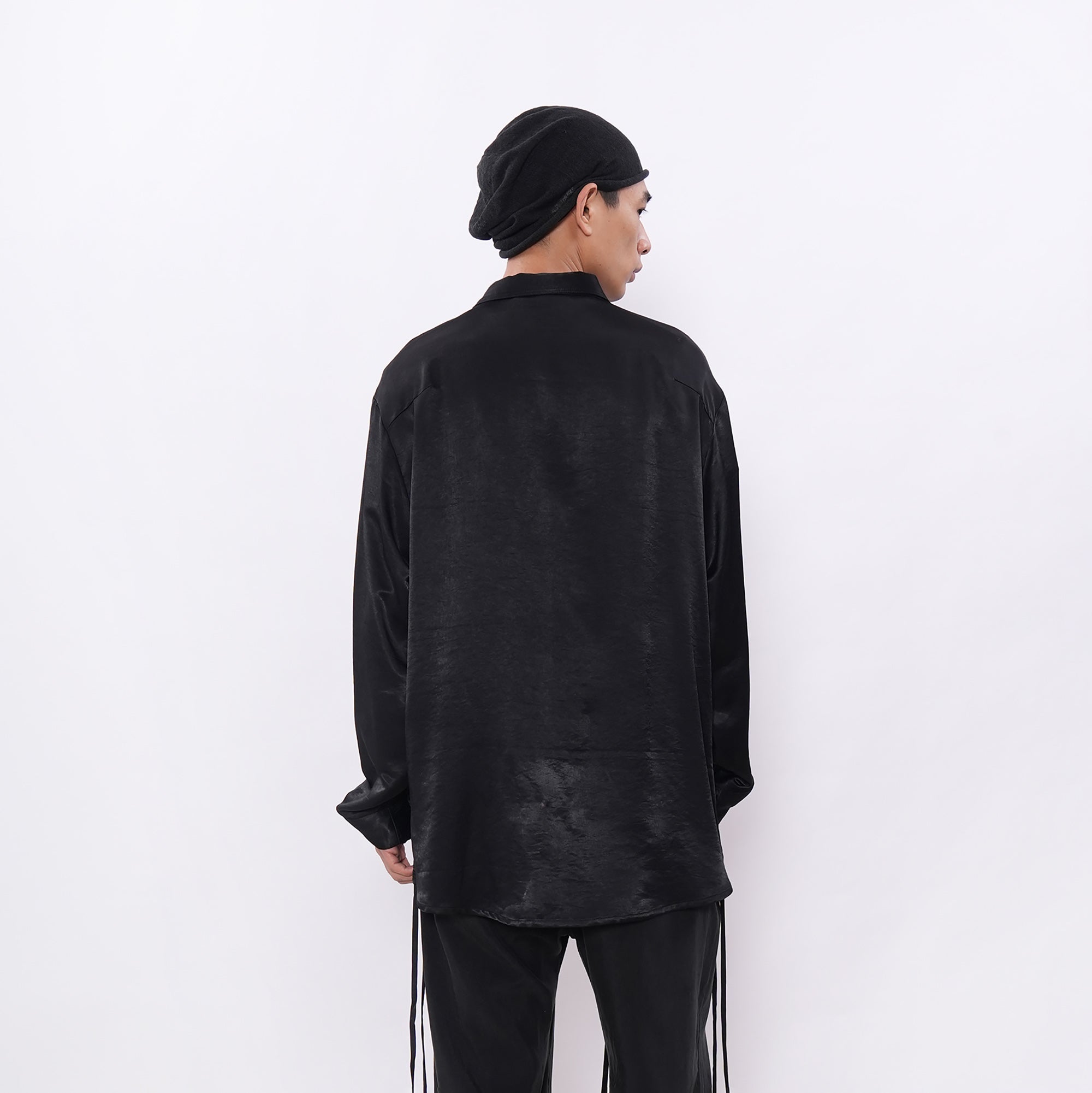 7440 37 1 Satin-Sheen Side-Drawstring Zip Shirt, premium urban and streetwear designers apparel on PROJECTISR.com, 7440 37 1