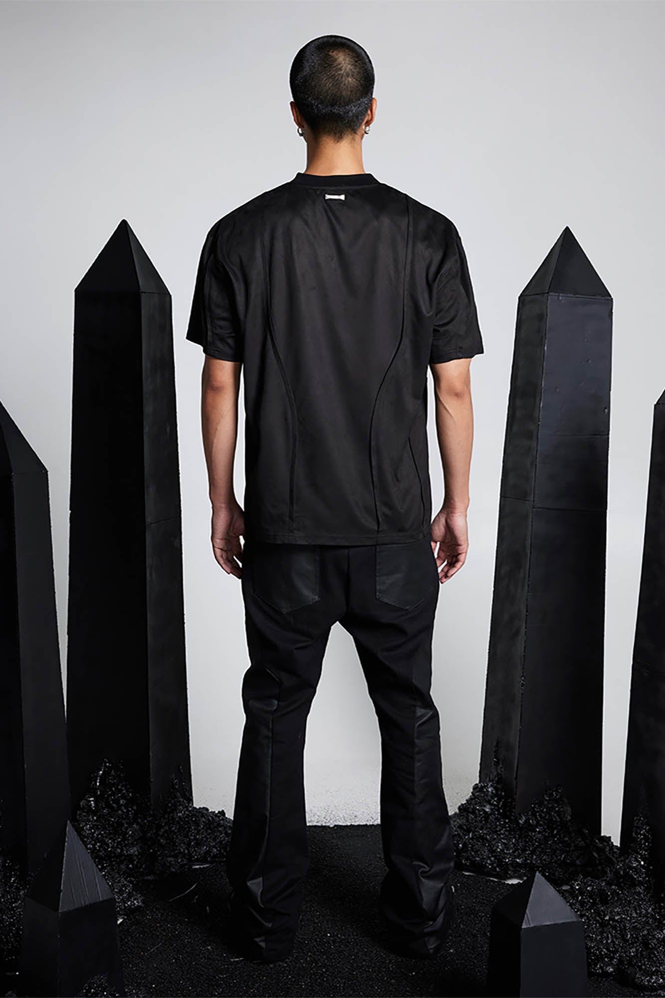 SSIN7 Suede Arc Spliced T-Shirt, premium urban and streetwear designers apparel on PROJECTISR.com, SSIN7