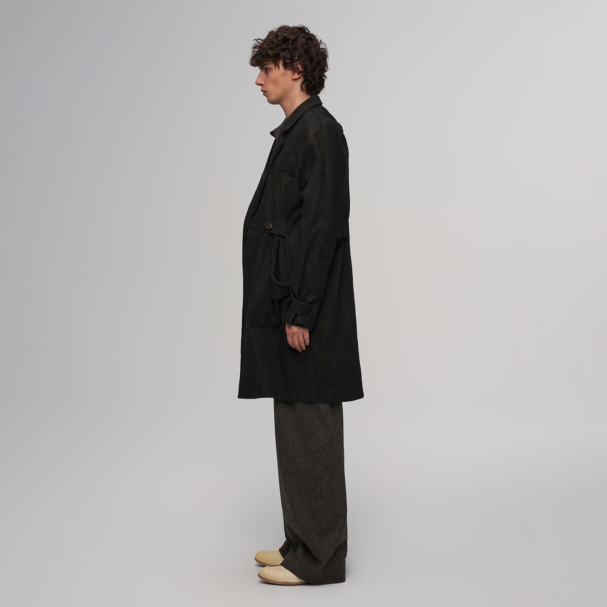 ILNya Nieternite Nifutur Knotted Cape-Back Linen-Blend Trench, premium urban and streetwear designers apparel on PROJECTISR.com, ILNya Nieternite Nifutur