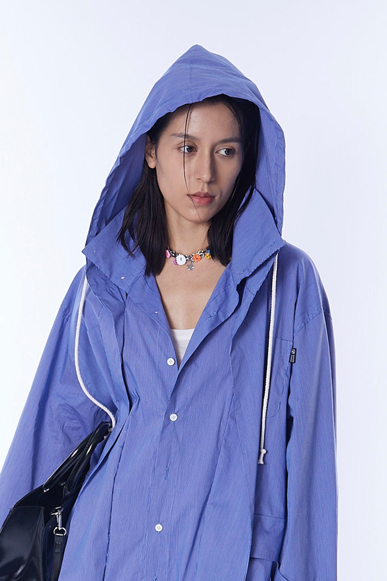 ASSEEN Deconstructed Layered Placket Oversized Hood Shirt, premium urban and streetwear designers apparel on PROJECTISR.com, ASSEEN