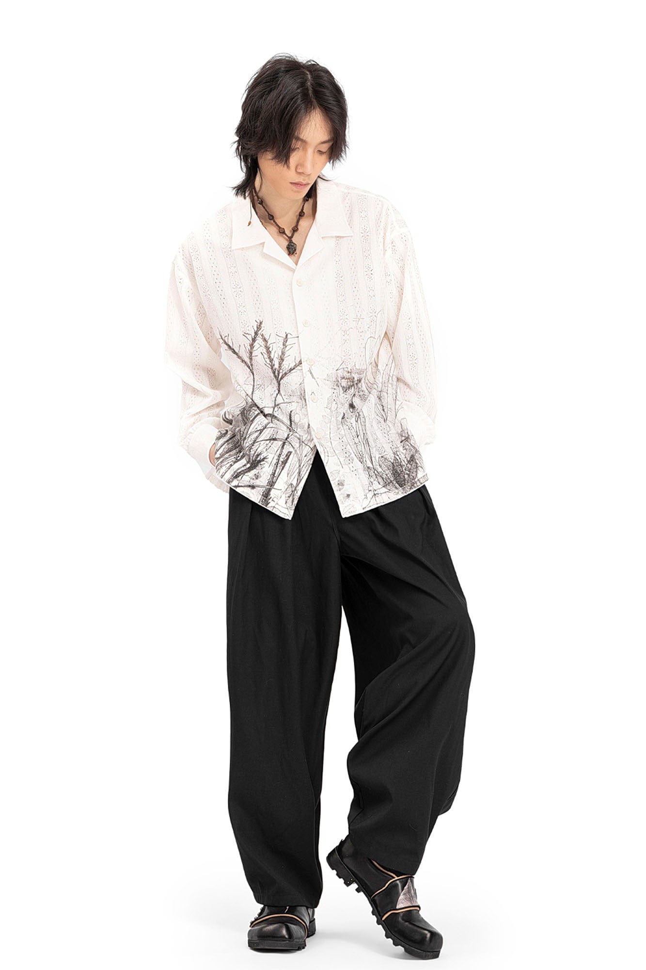 REWRITE×NO SENSE Leaf Cowhide Velcro Loafers, premium urban and streetwear designers apparel on PROJECTISR.com, REWRITE