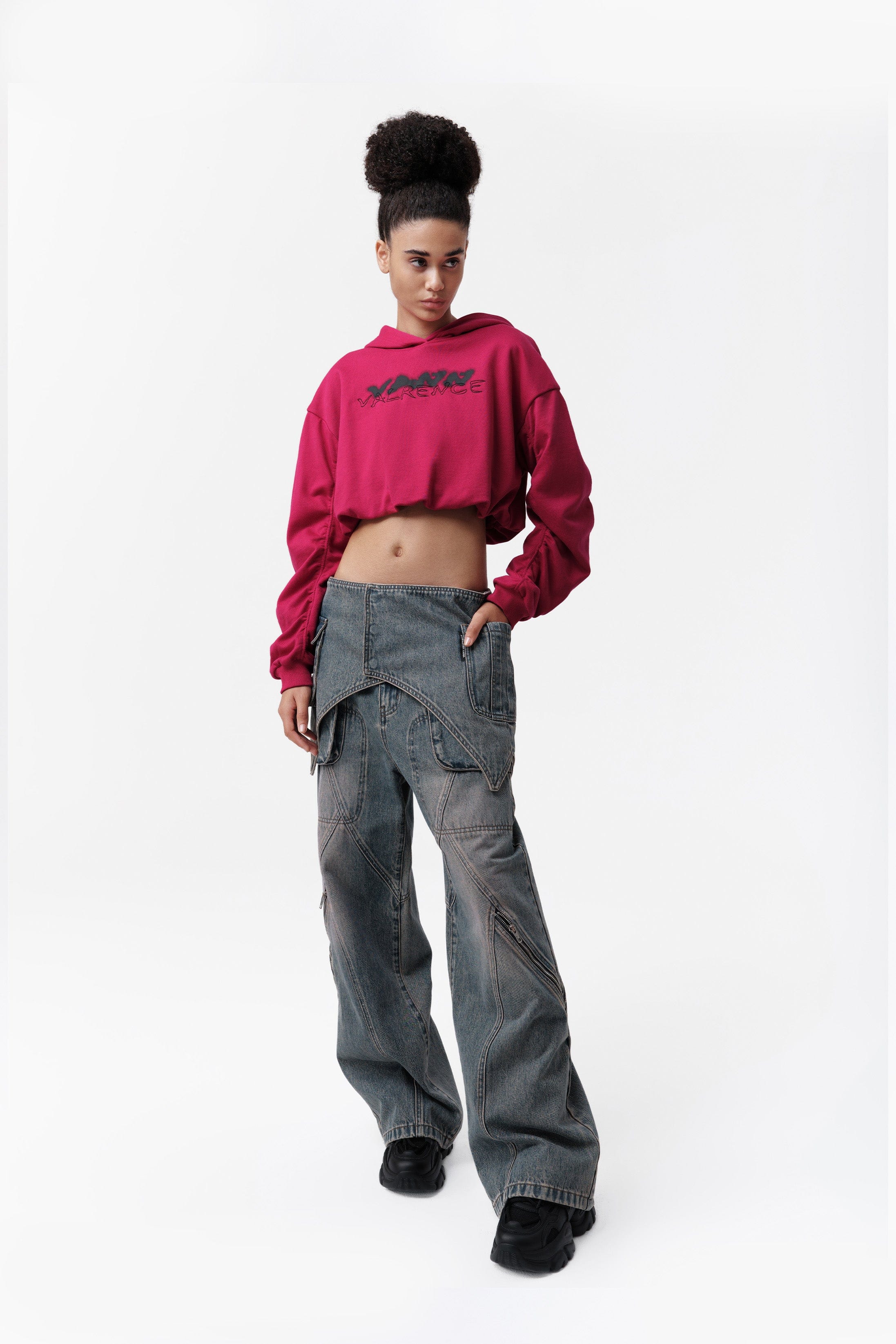 VANN VALRENCE Detachable Overlay Structural Panel Zip Jeans