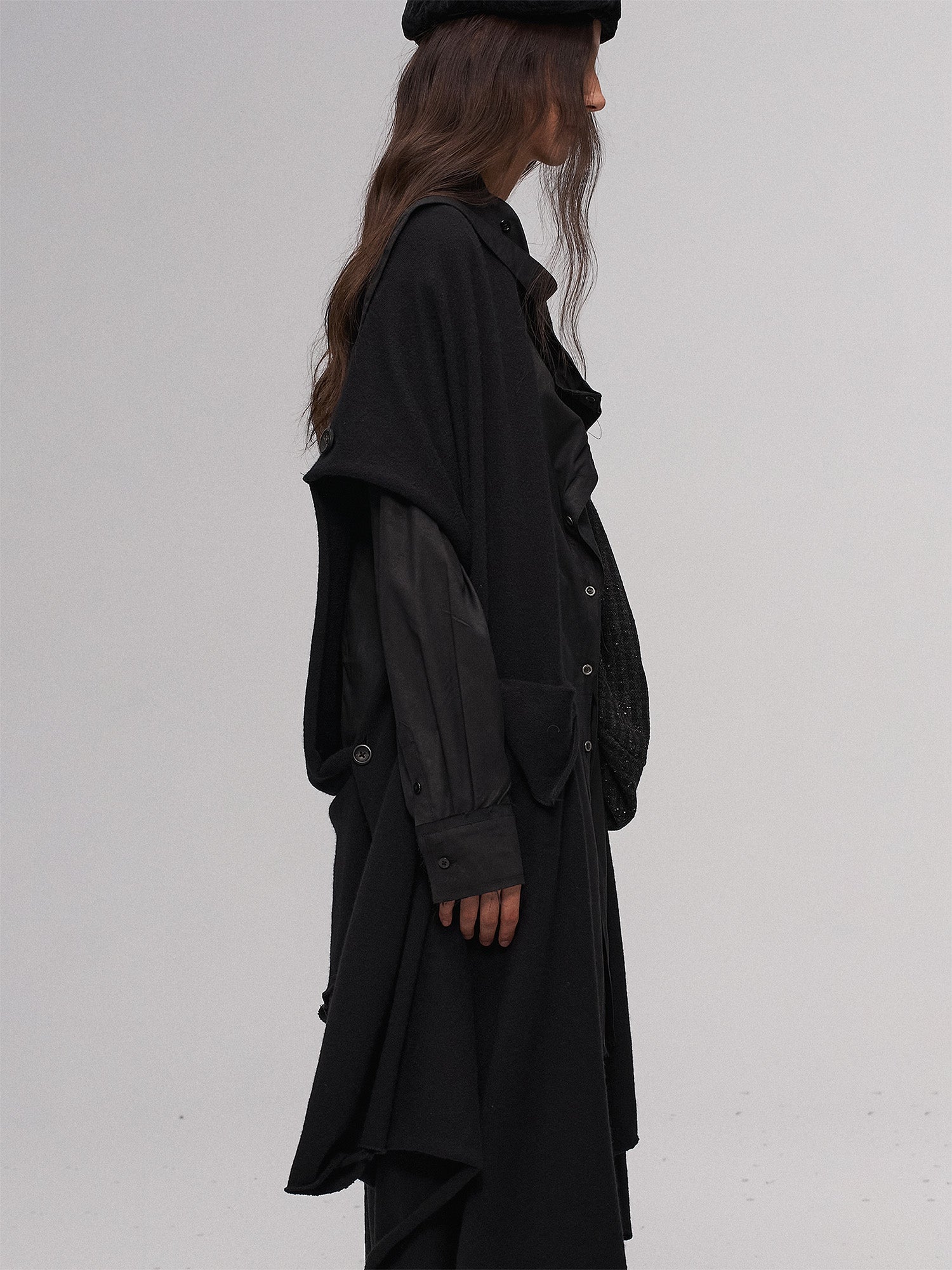 ILNya Nieternite Nifutur Deconstructed Raw-Edge Scarf Vest