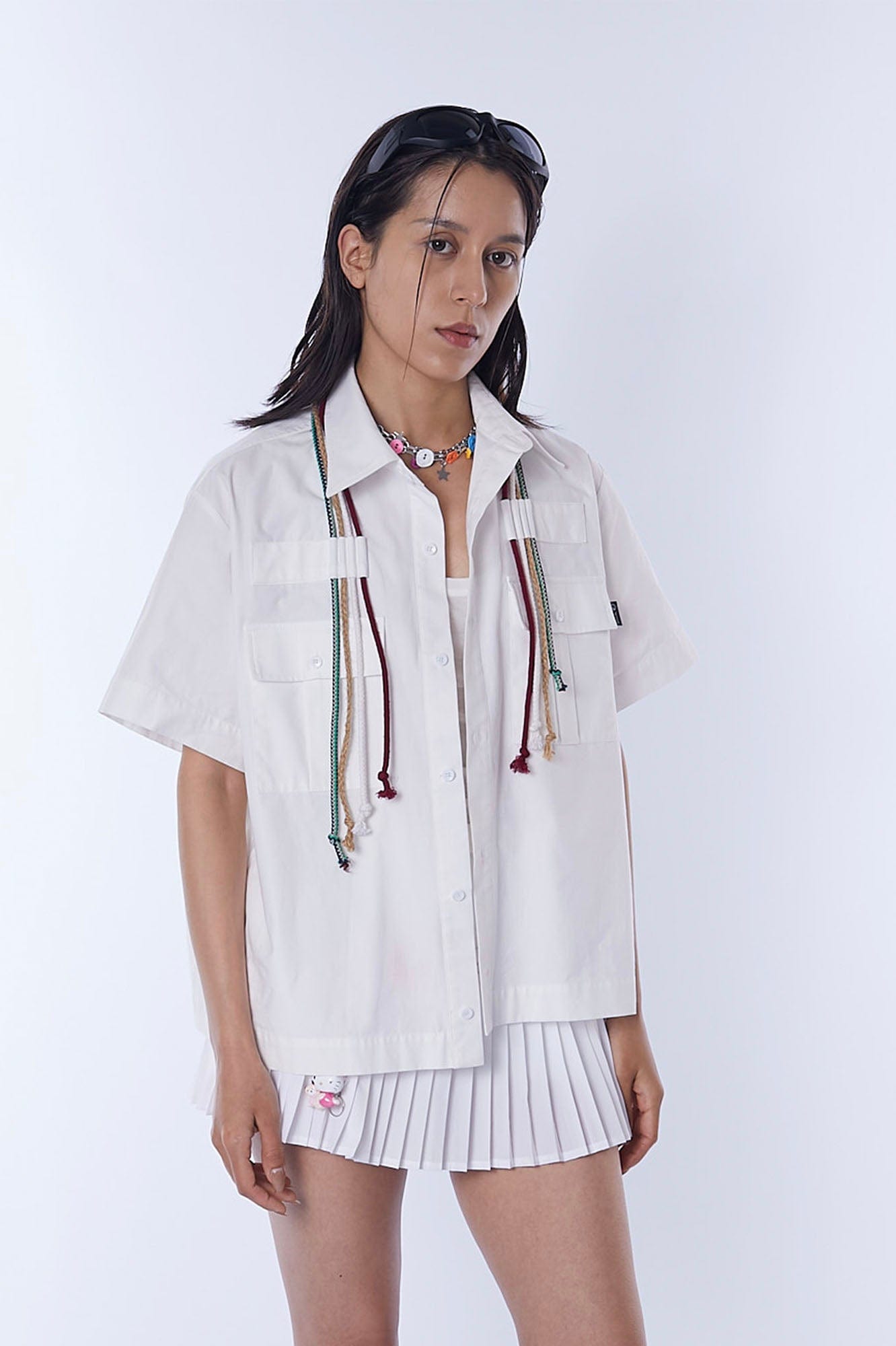 ASSEEN Cord Tassel Pocket Half Shirt, premium urban and streetwear designers apparel on PROJECTISR.com, ASSEEN