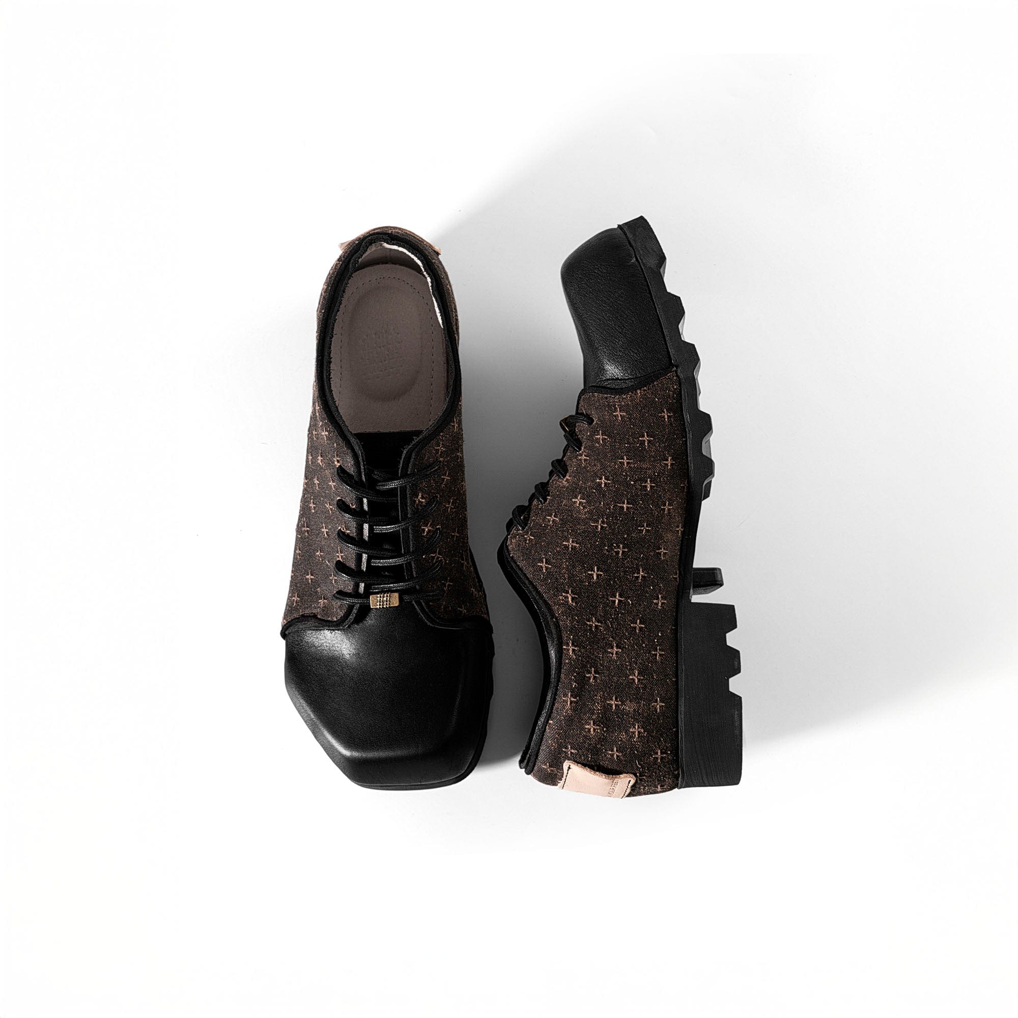 REWRITE Silk Panel Square-Toe Derby Shoes, premium urban and streetwear designers apparel on PROJECTISR.com, REWRITE
