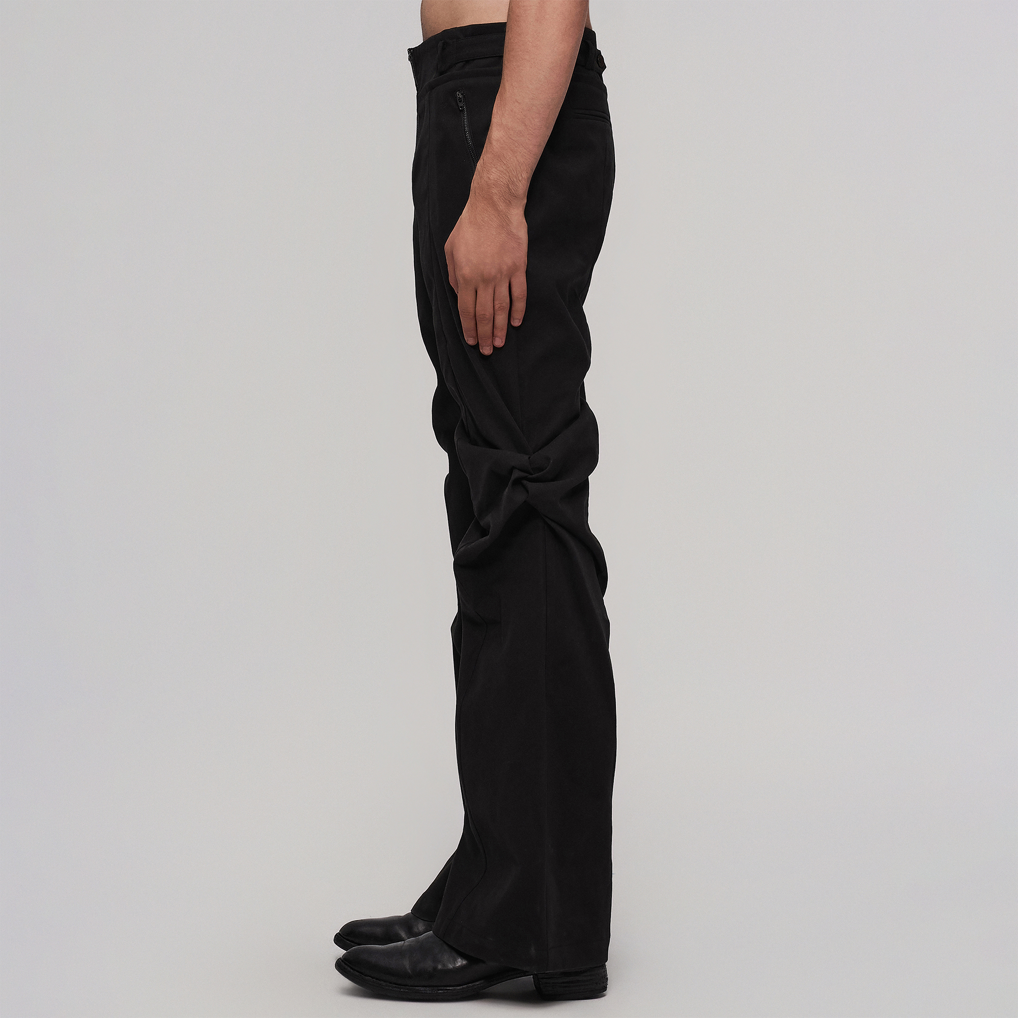 ILNya Nieternite Nifutur Twist-Knee Flared Trousers, premium urban and streetwear designers apparel on PROJECTISR.com, ILNya Nieternite Nifutur