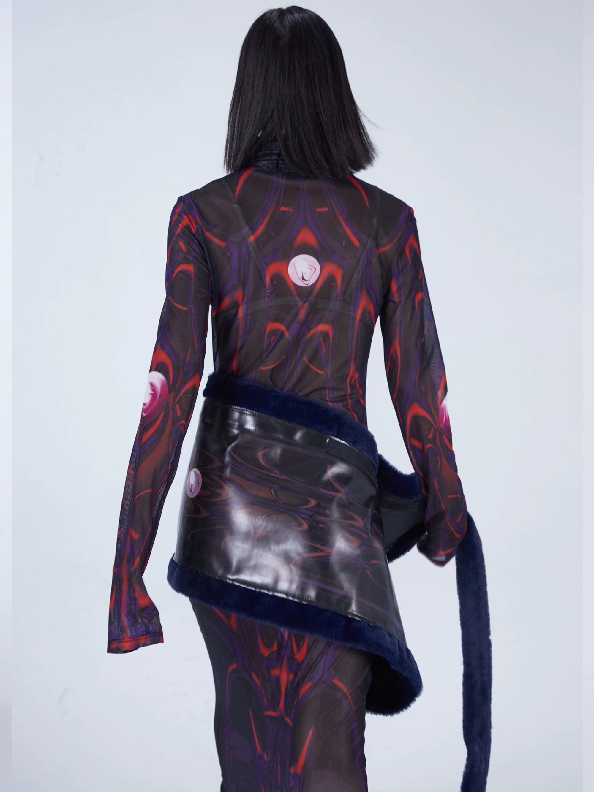 EMBRYO Abstract Mesh Logo Full-print One Piece Dress, premium urban and streetwear designers apparel on PROJECTISR.com, EMBRYO