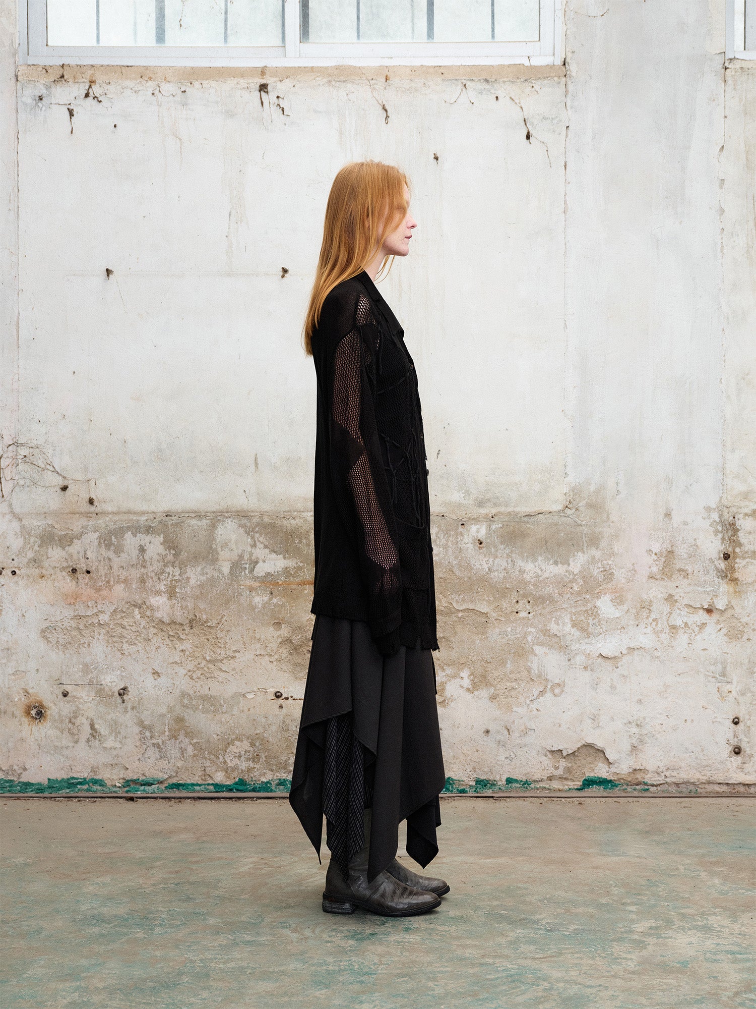 ILNya Nieternite Nifutur Distressed Diamond Mesh Spliced Cardigan, premium urban and streetwear designers apparel on PROJECTISR.com, ILNya Nieternite Nifutur