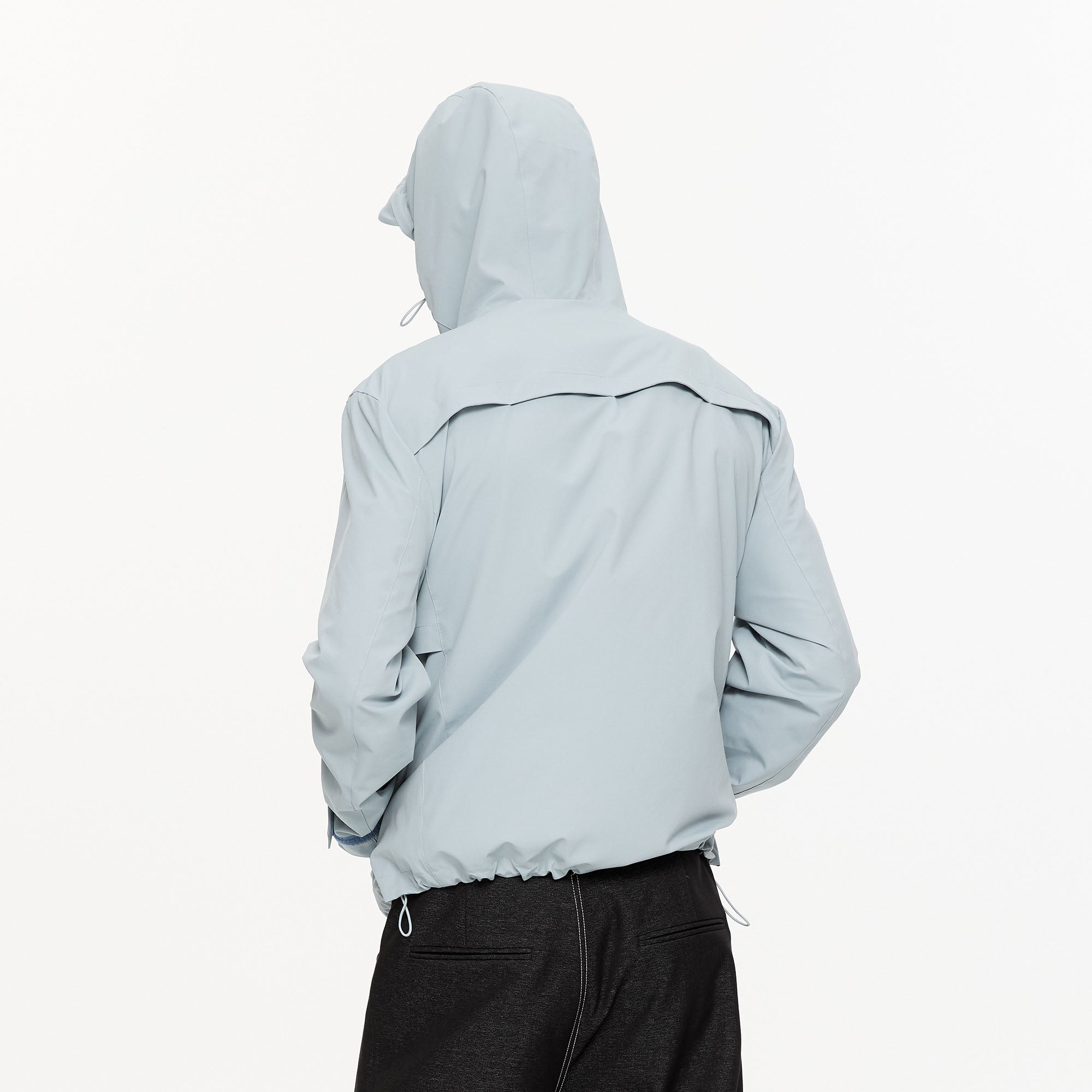 KREATE Asymmetric-Zip Teflon Hooded Jacket, premium urban and streetwear designers apparel on PROJECTISR.com, KREATE