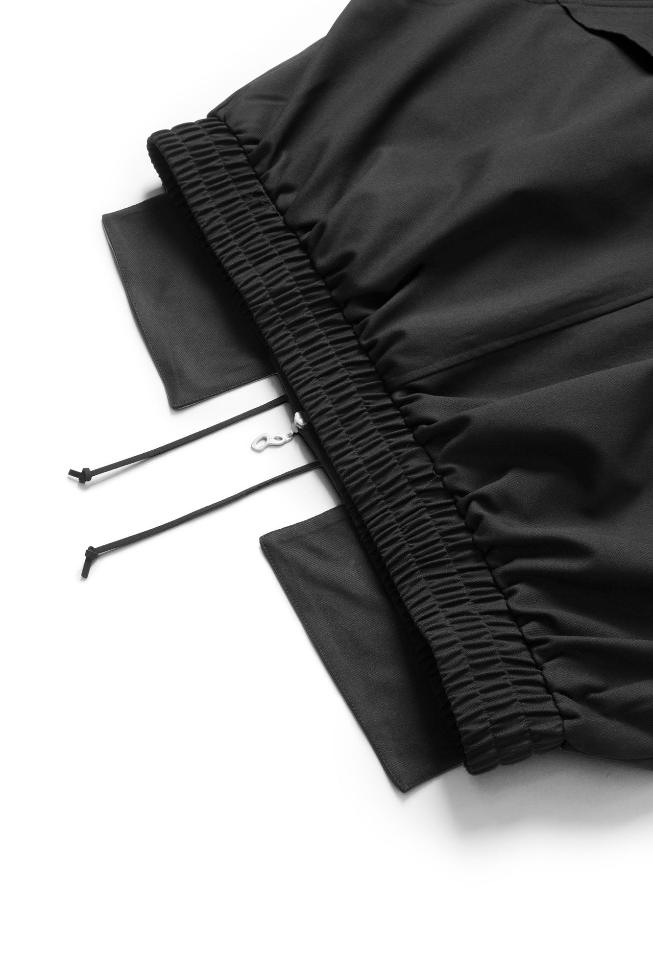 RELABEL Detachable Hood Batwing Sleeve Jacket Black