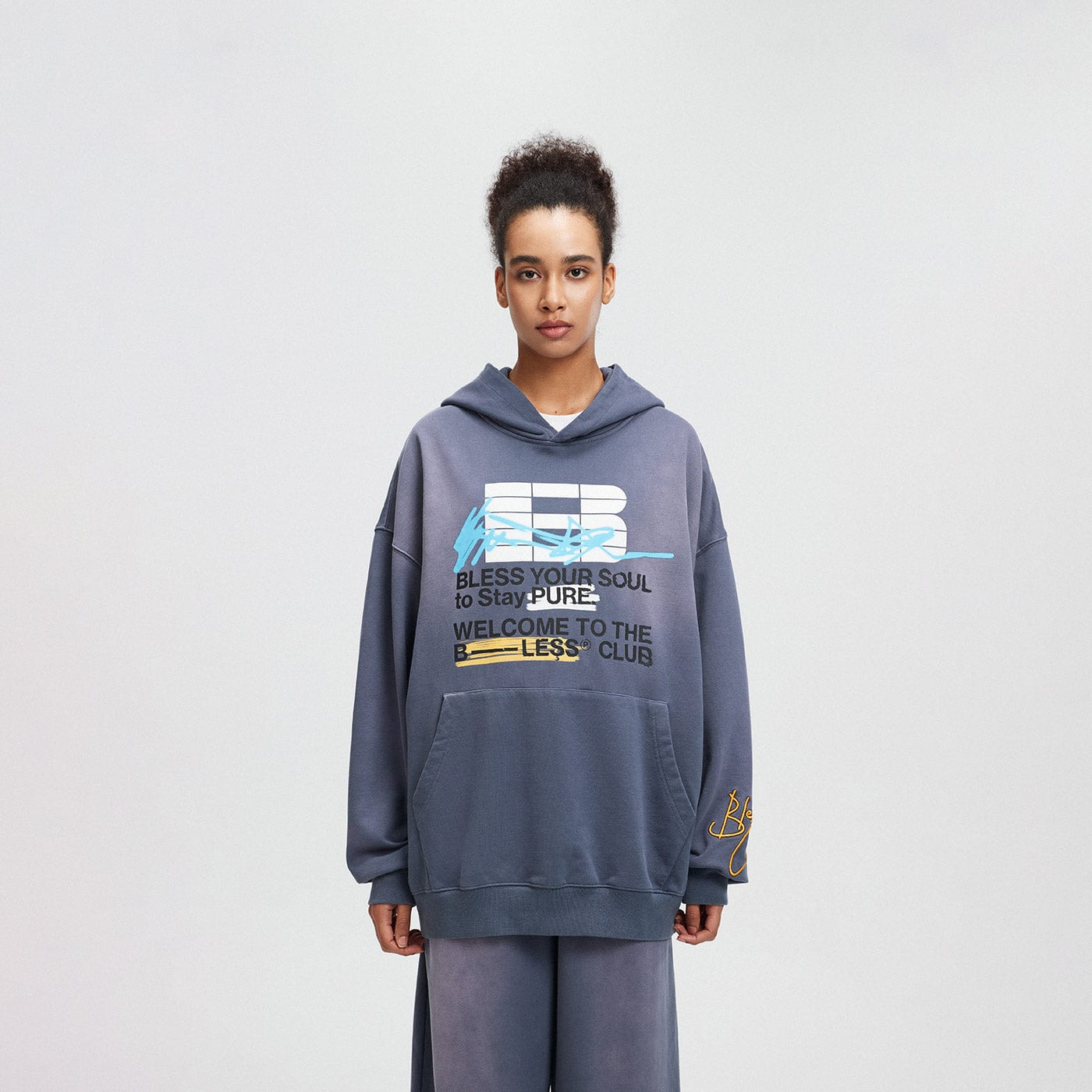 BONELESS Slogan Logo Washed Hoodie, premium urban and streetwear designers apparel on PROJECTISR.com, BONELESS