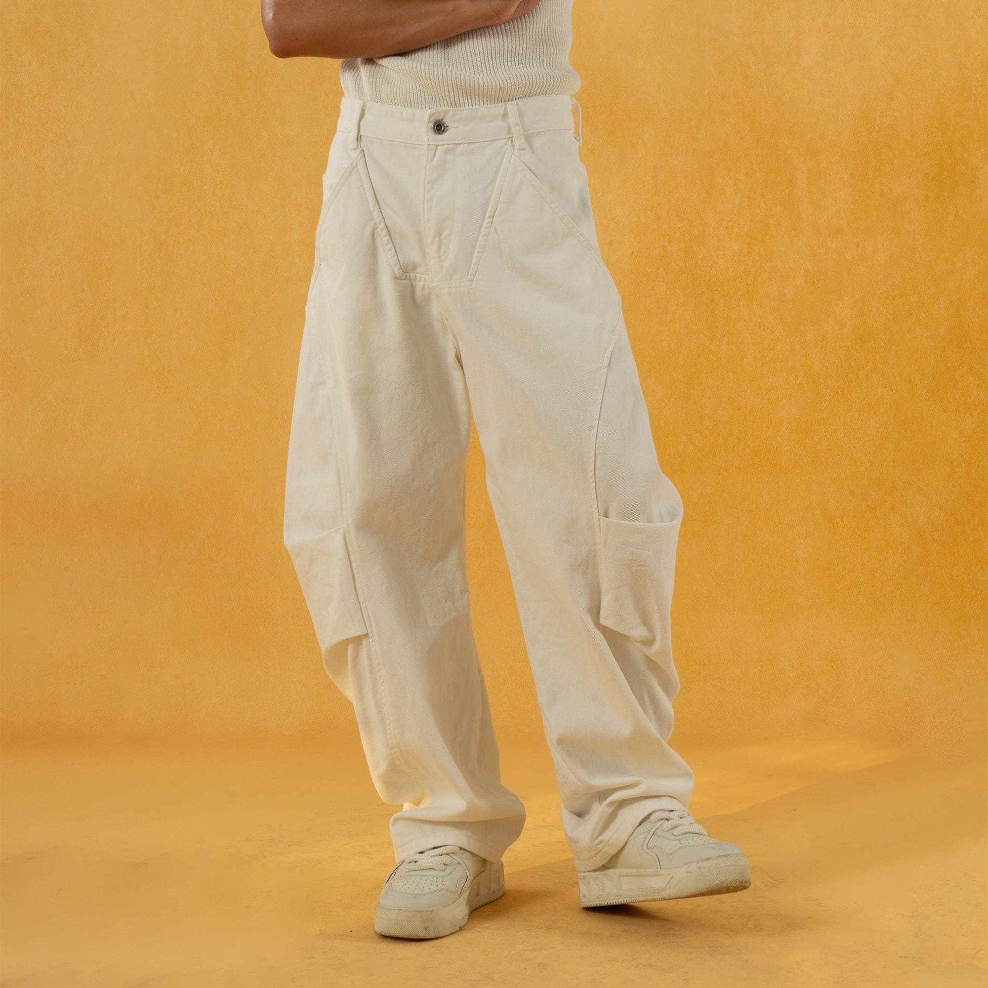 CLP Deconstructed Pleated Button Wide-Leg Pants, premium urban and streetwear designers apparel on PROJECTISR.com, CLP