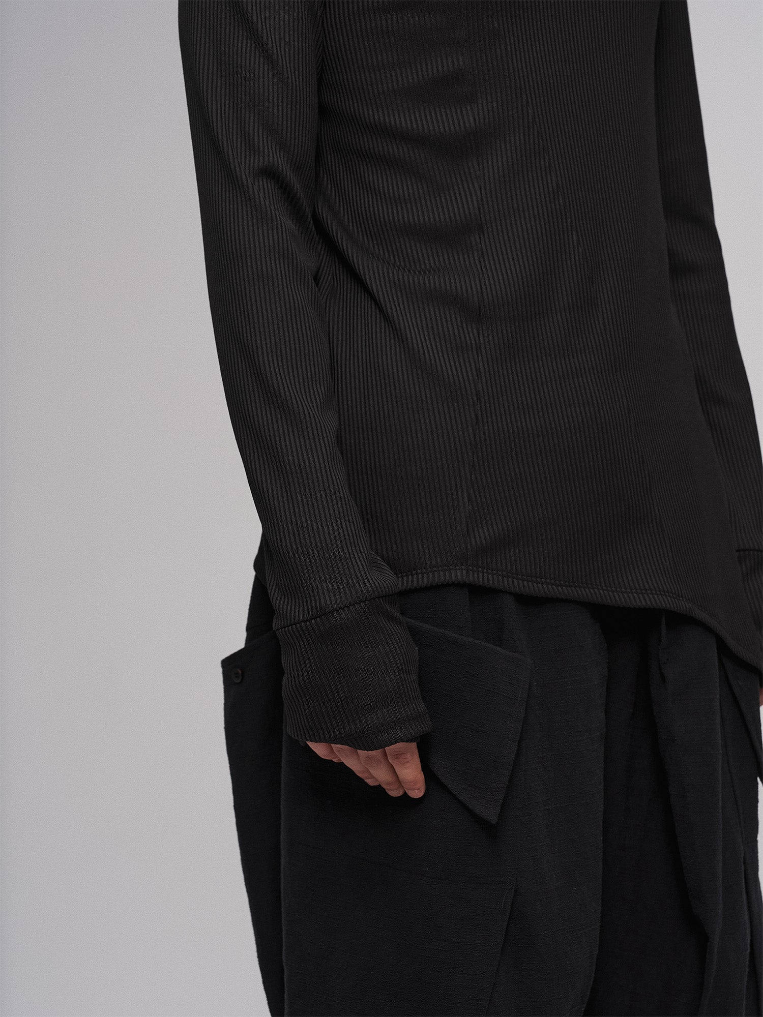 ILNya Nieternite Nifutur Asymmetric Ribbed Mock Neck Sweater, premium urban and streetwear designers apparel on PROJECTISR.com, ILNya Nieternite Nifutur