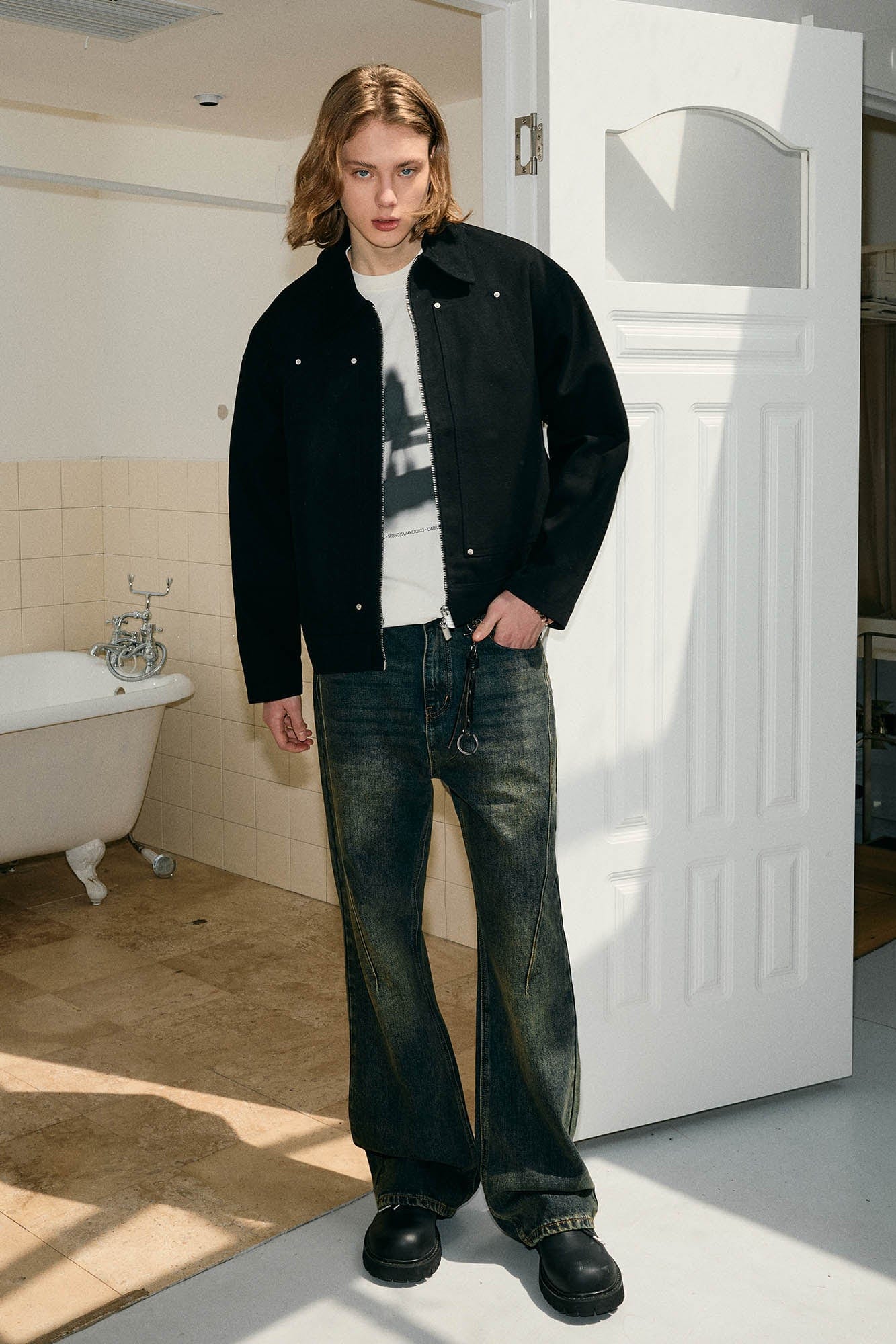 KREATE Studded Patchwork Utility Jacket, premium urban and streetwear designers apparel on PROJECTISR.com, KREATE