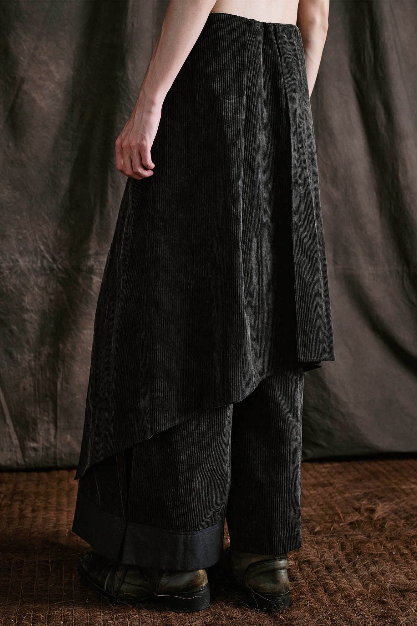 ILNya Nieternite Nifutur Layered Corduroy Wrap-Paneled Wide-Leg Trousers, premium urban and streetwear designers apparel on PROJECTISR.com, ILNya Nieternite Nifutur