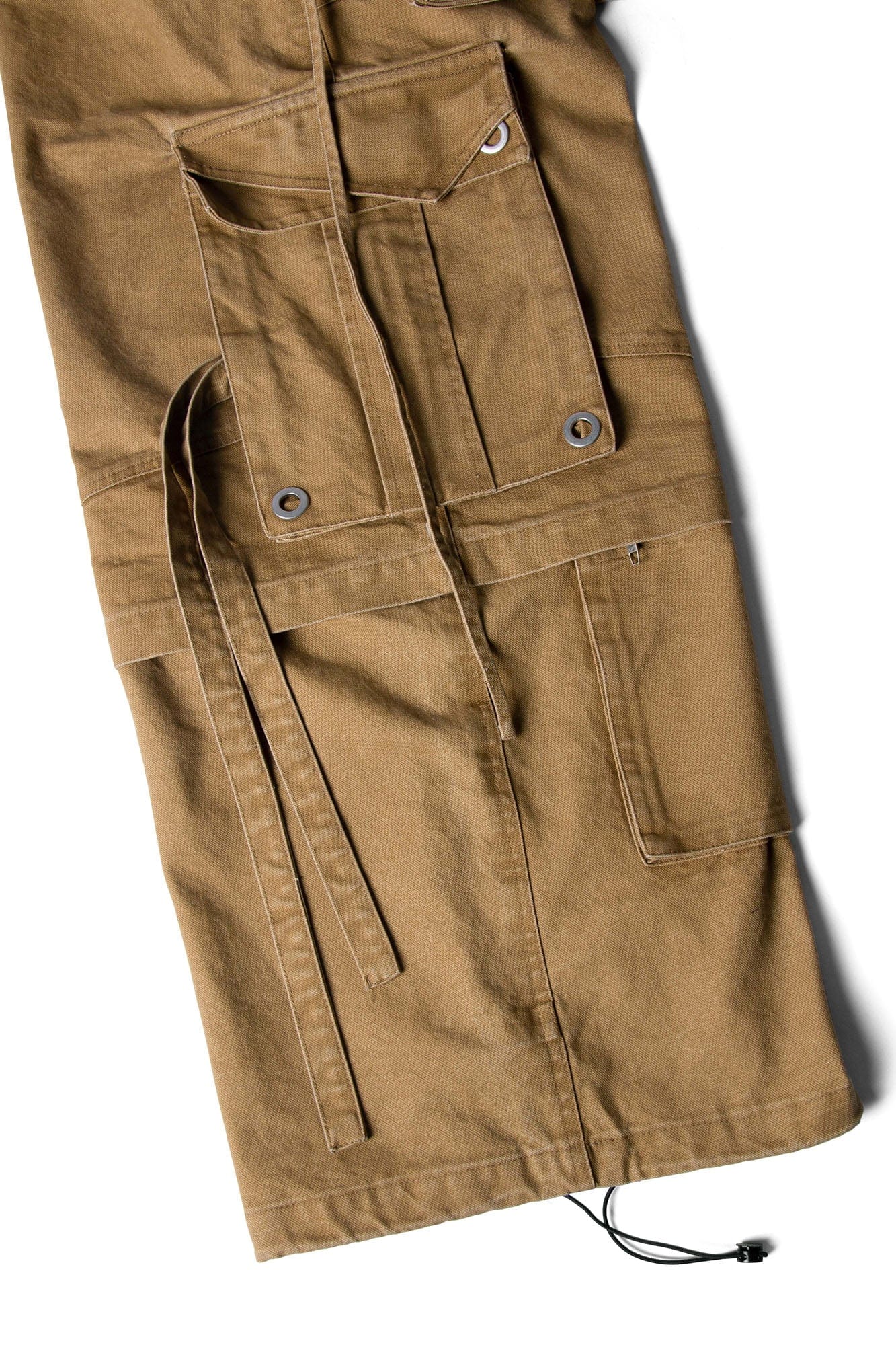 RELABEL Multi-Pocket Detachable Scarf Distressed Cargo Brown, premium urban and streetwear designers apparel on PROJECTISR.com, RELABEL