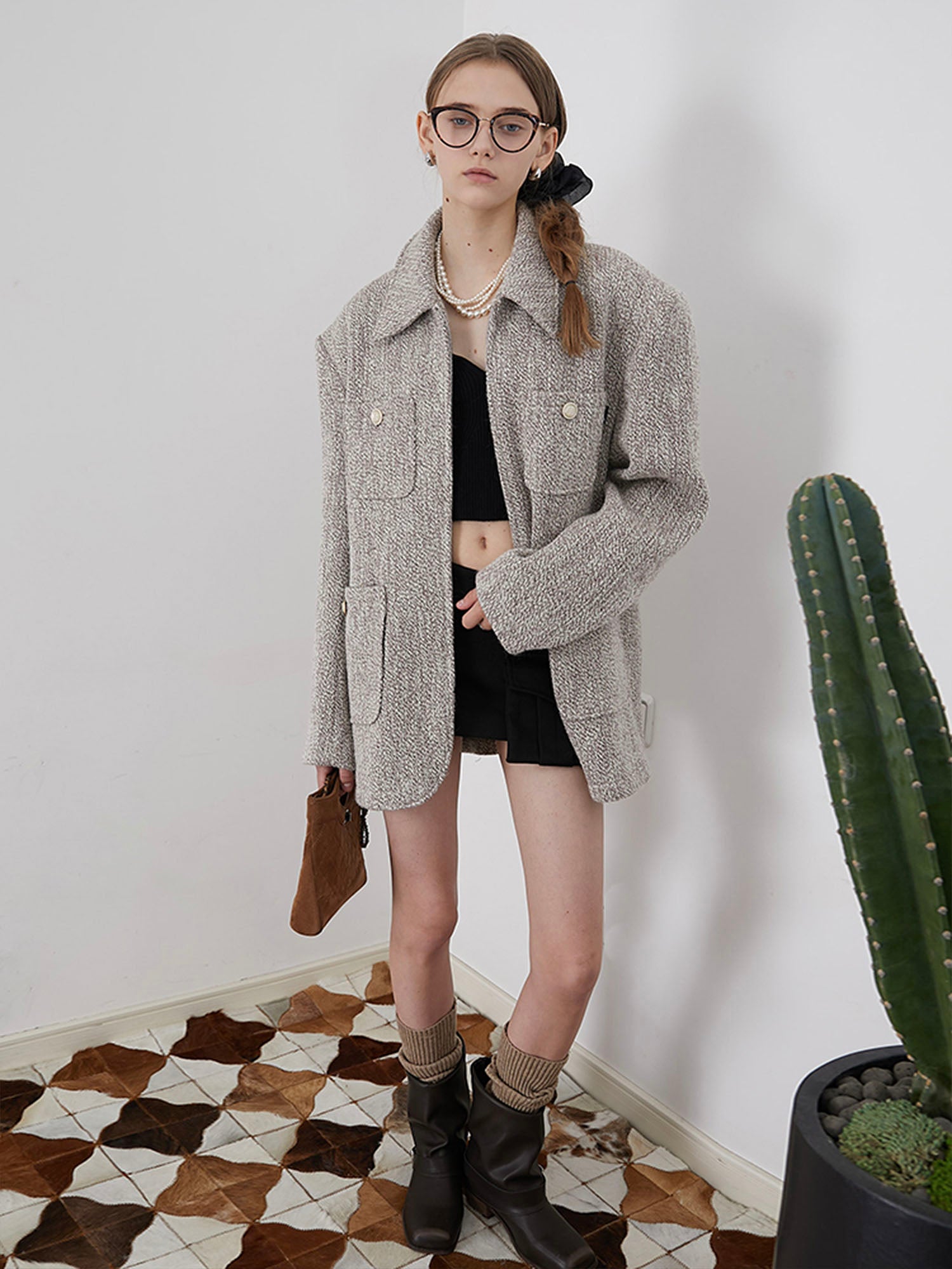 ASSEEN Wool-Blend Tweed Utility Jacket, premium urban and streetwear designers apparel on PROJECTISR.com, ASSEEN