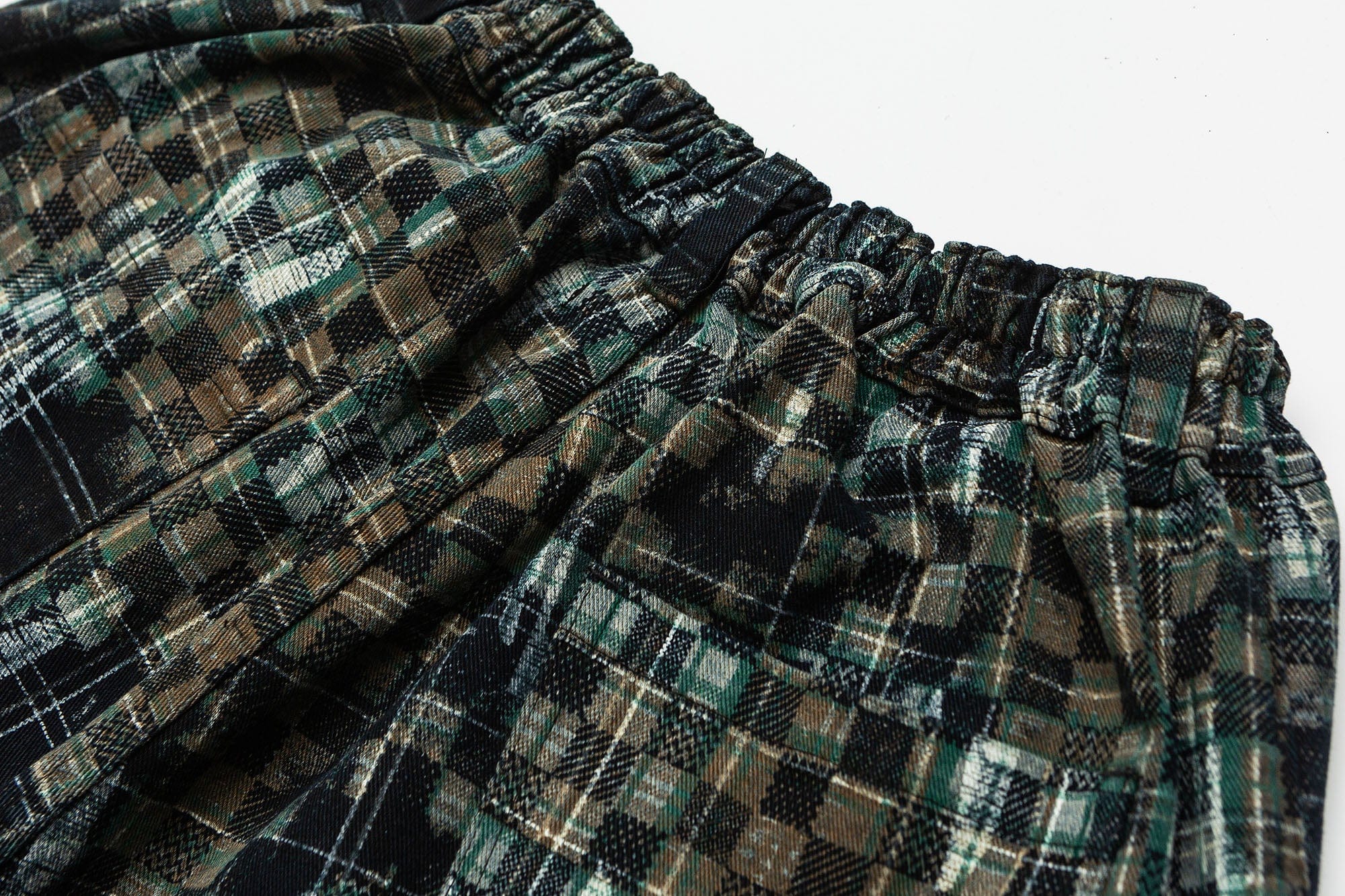 ME DA IGUAL Tie-Dye Washed Camo Checks Elastic Pants, premium urban and streetwear designers apparel on PROJECTISR.com, ME DA IGUAL