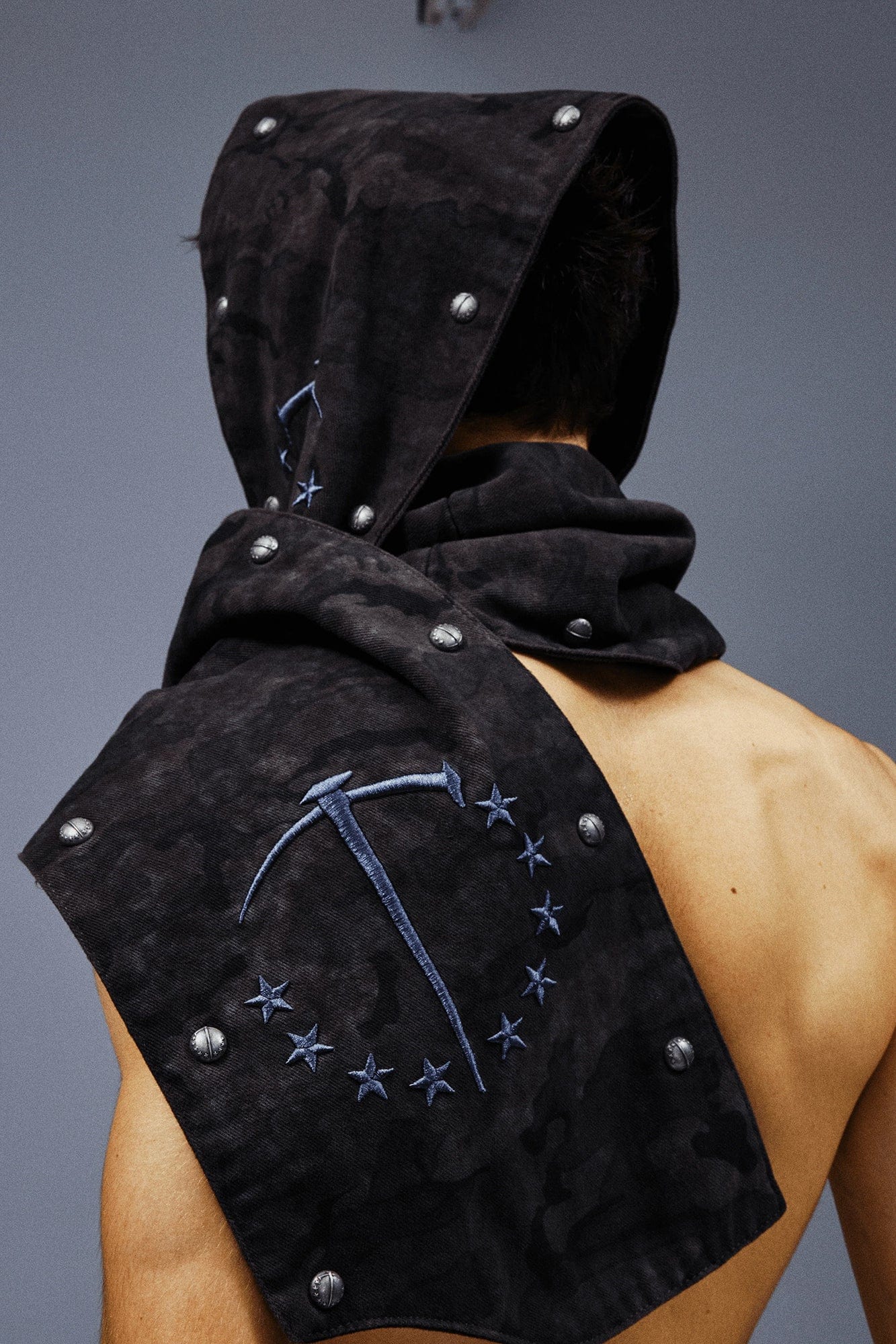 TECNINEGROUP Detachable Hood Star-Rivet Camo Jacket, premium urban and streetwear designers apparel on PROJECTISR.com, TECNINEGROUP