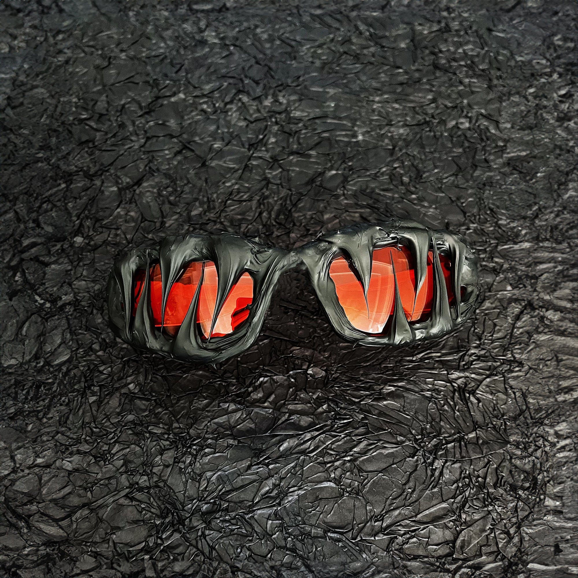 Pi0neeR Venom Melt Dripped Resin Sunglasses Sunset, premium urban and streetwear designers apparel on PROJECTISR.com, Pi0neeR
