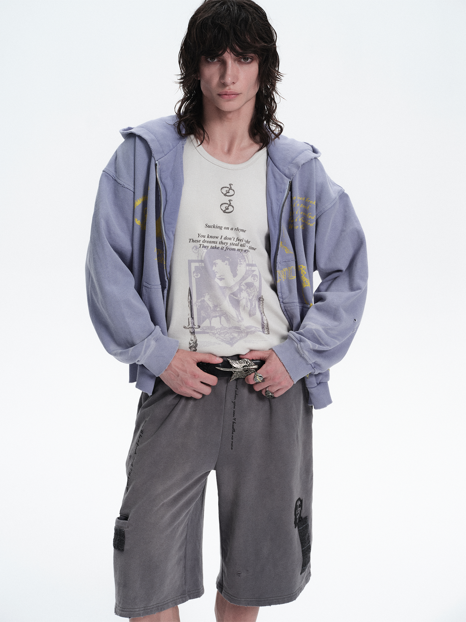 RICHILL Washed Patch Graphic Shorts