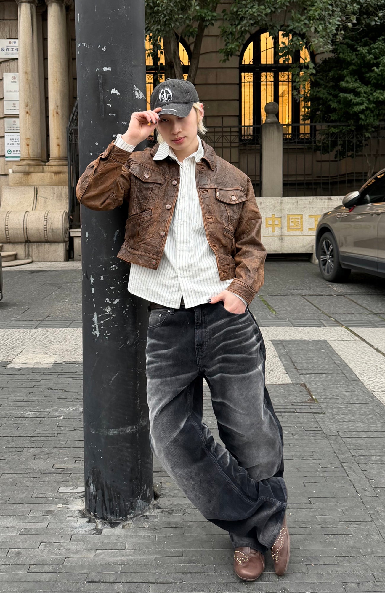 TRECLUB Washed Straight-Leg Corduroy Trousers, premium urban and streetwear designers apparel on PROJECTISR.com, TRECLUB