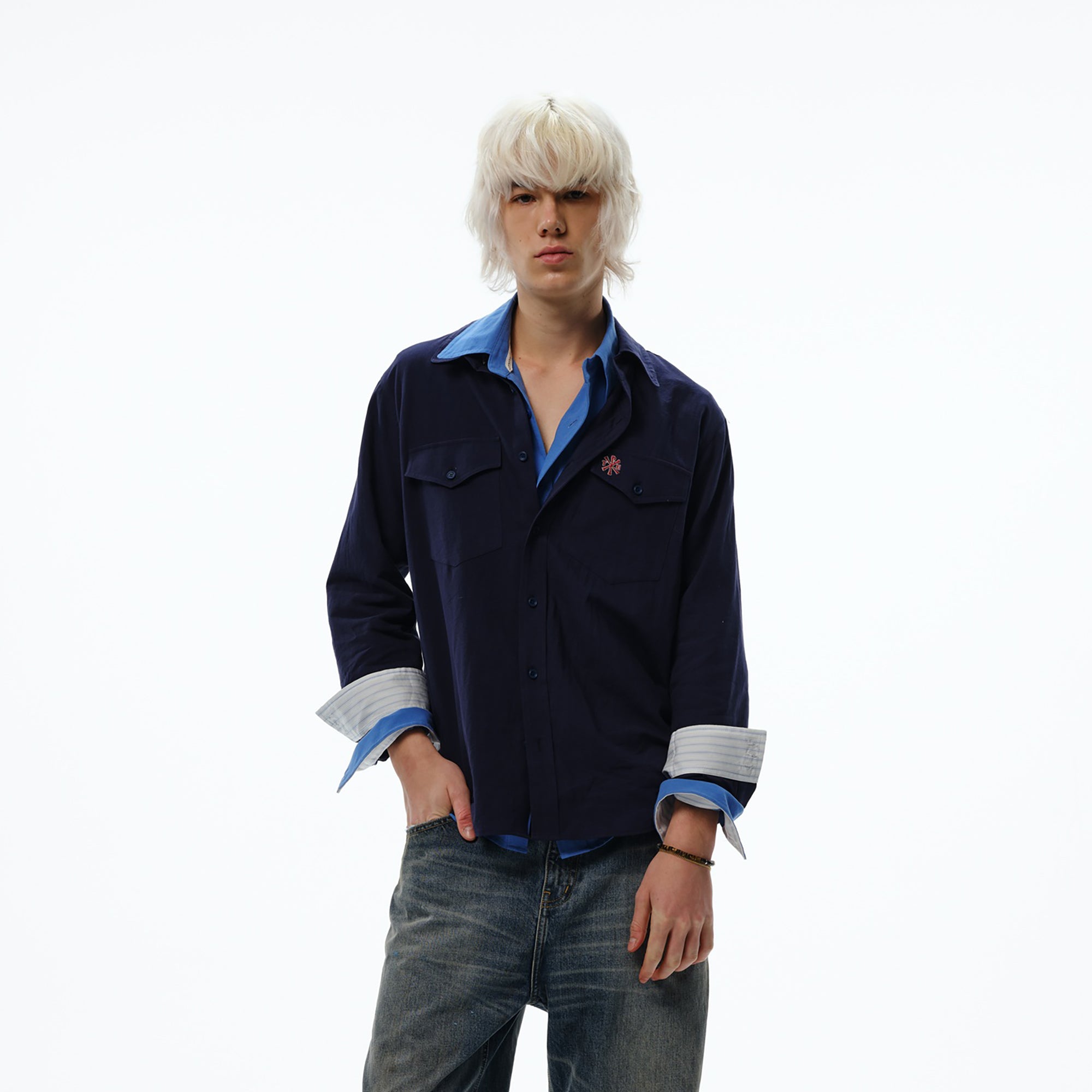 TRECLUB Retro Embroidered Solid Shirt, premium urban and streetwear designers apparel on PROJECTISR.com, TRECLUB