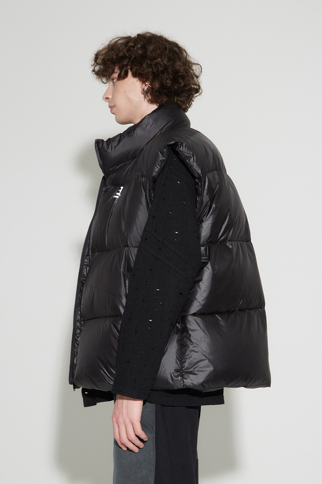 VANN VALRENCE Plain Duck Down Oversized Puffer Vest