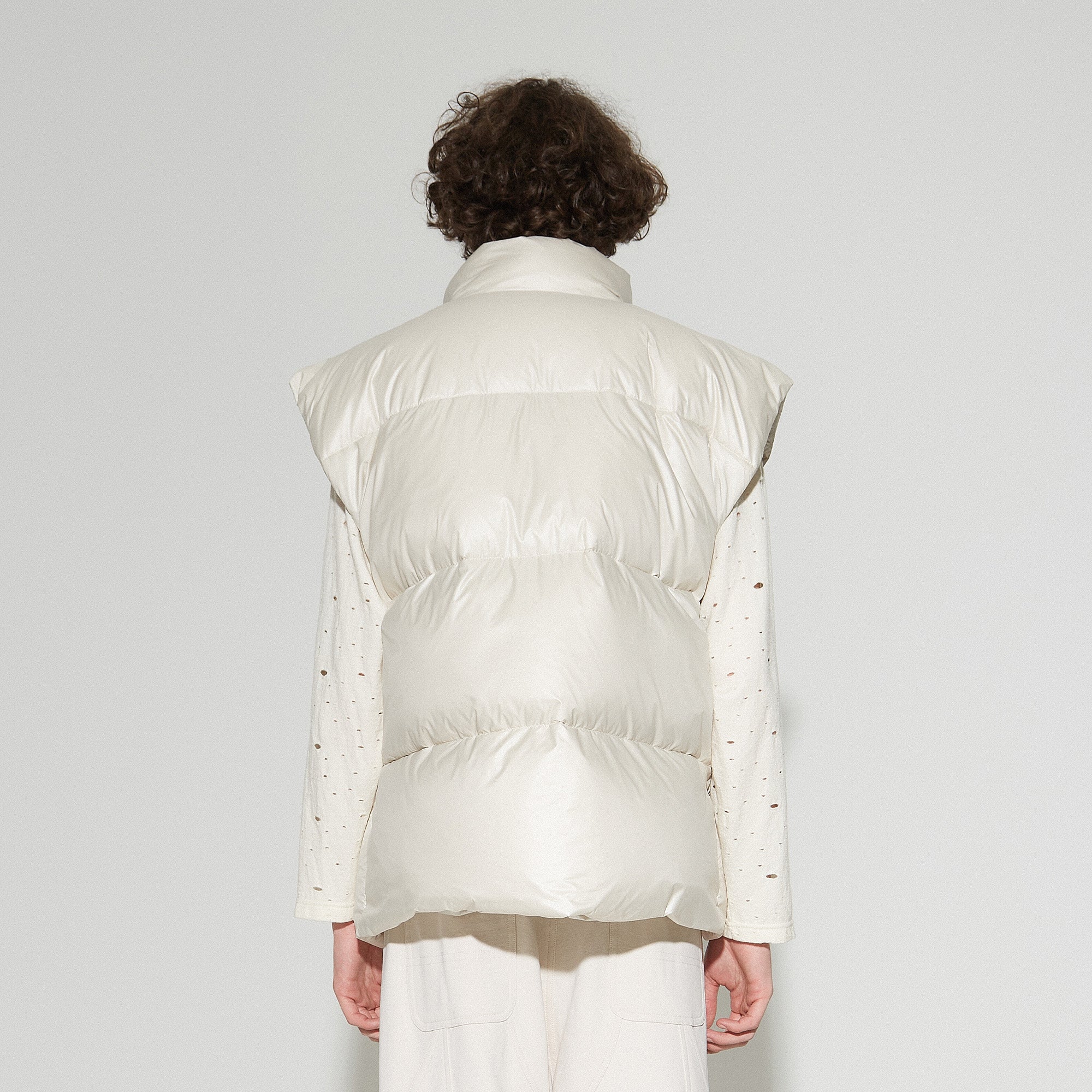 VANN VALRENCE Plain Duck Down Oversized Puffer Vest