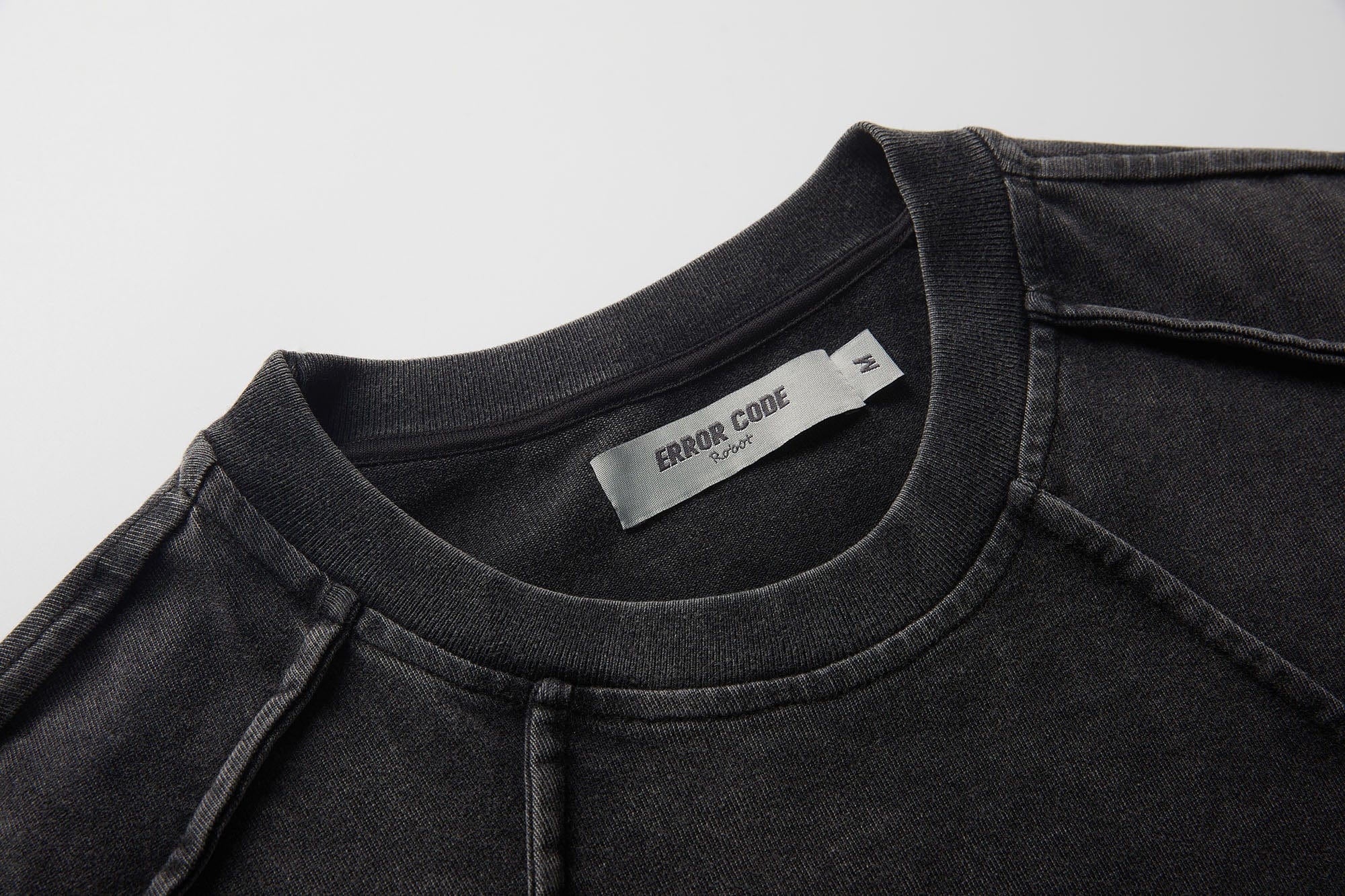 ERROR CODE ROBOT Mountain Moon Graphic Washed Spliced T-Shirt, premium urban and streetwear designers apparel on PROJECTISR.com, ERROR CODE ROBOT
