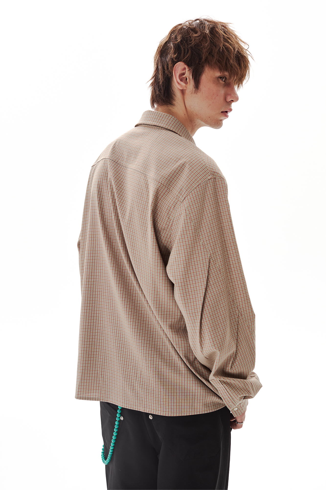 PASET Retro Plaid Tuck Detail Shirt