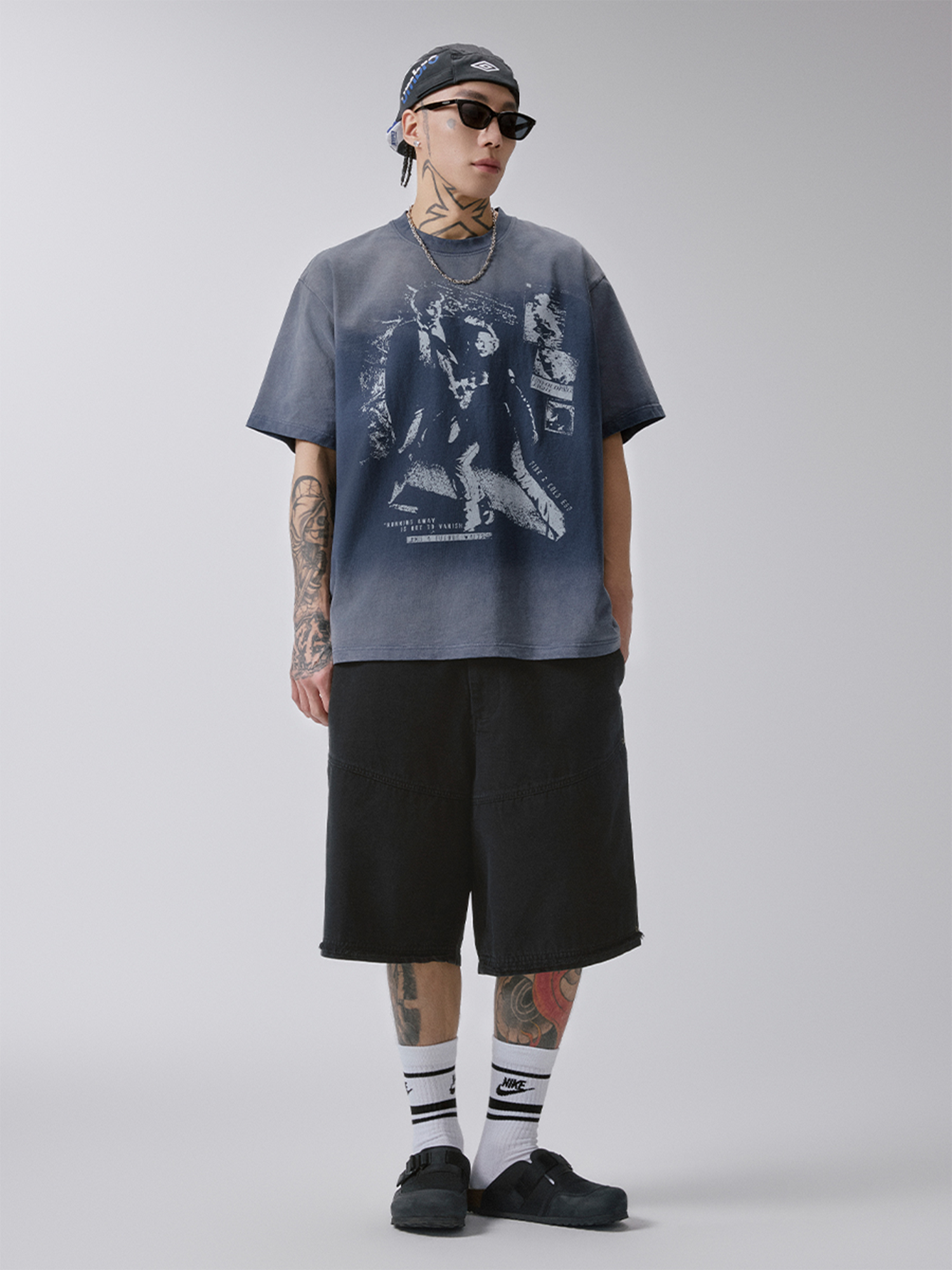 F2CE Gradient Washed Portrait Graphic T-Shirt