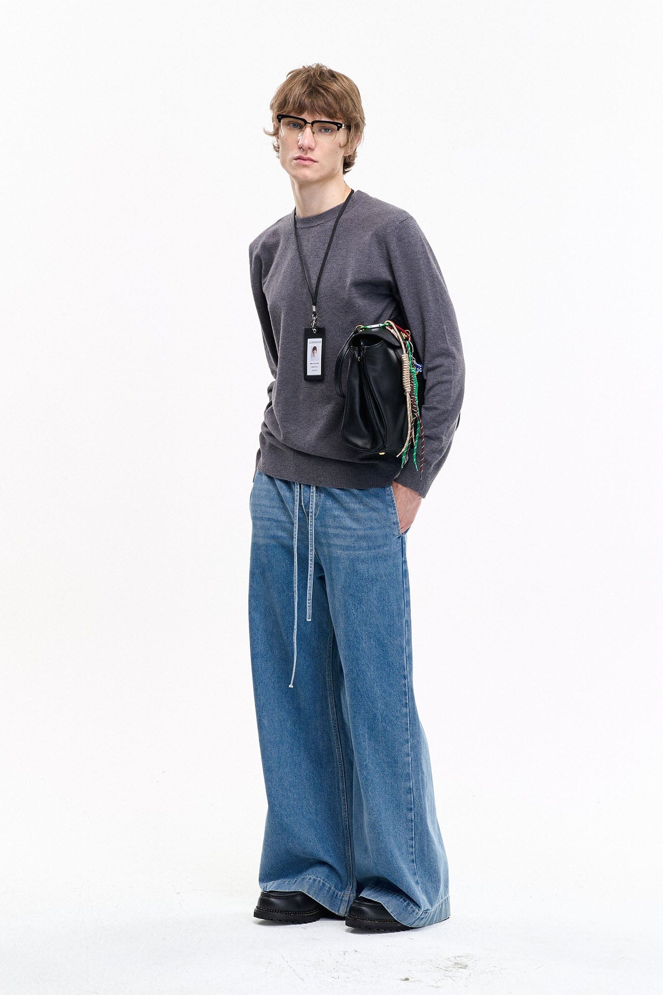 LEONSENSE Classical Tencel Drawstring Oversized Jeans, premium urban and streetwear designers apparel on PROJECTISR.com, LEONSENSE