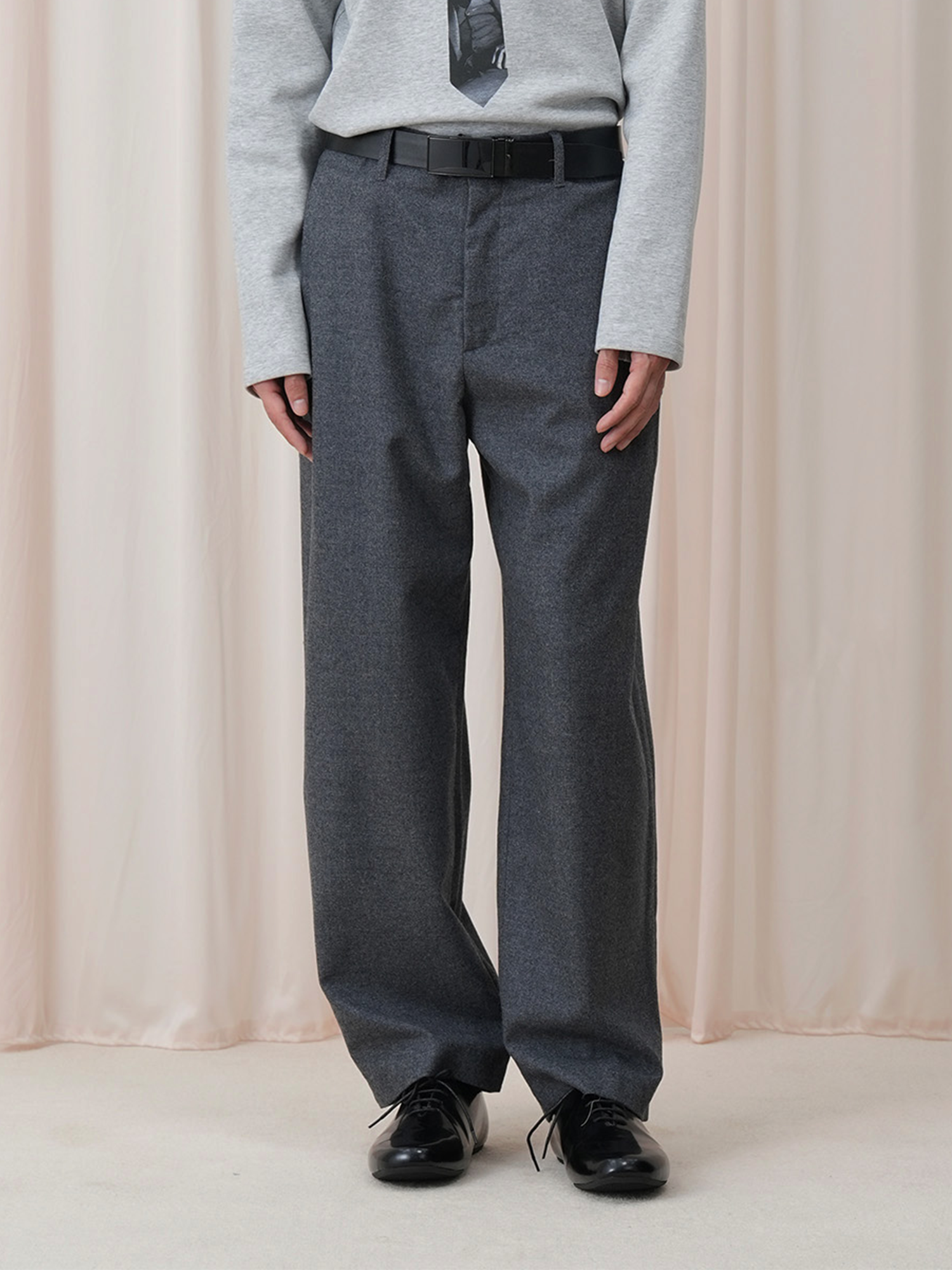 OUYANG WENJUN Essential Wool-Blend Wide-Leg Trousers