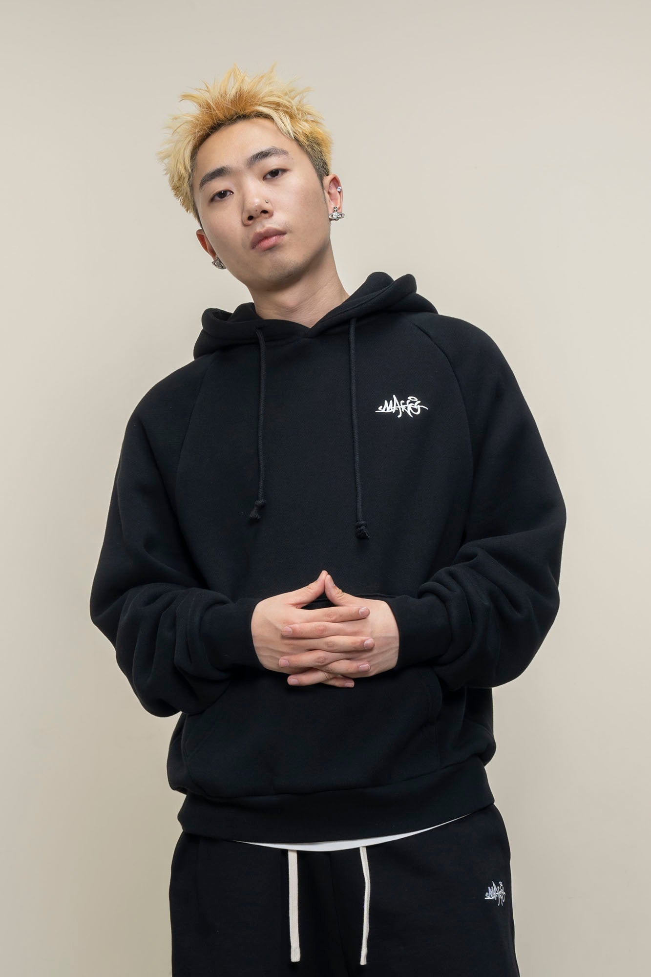 MAKEMORE LOGO Embroidered Drawstring Hoodie