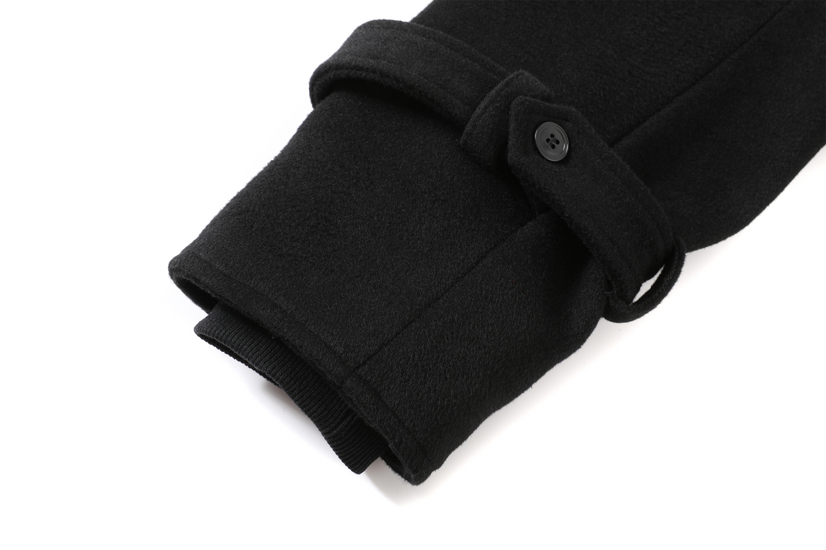 REMODUTION Wool-Blend Asymmetric Lapel Tie-Detail Coat