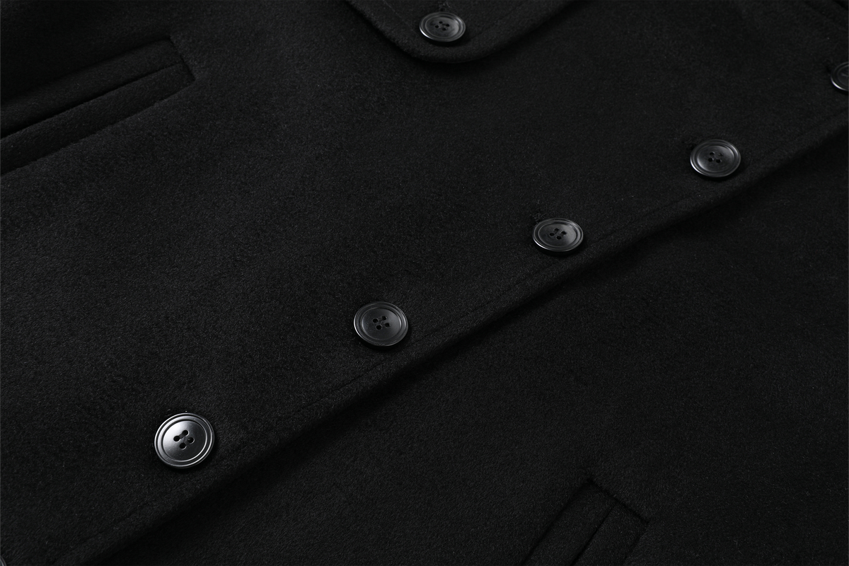 REMODUTION Wool-Blend Asymmetric Lapel Tie-Detail Coat